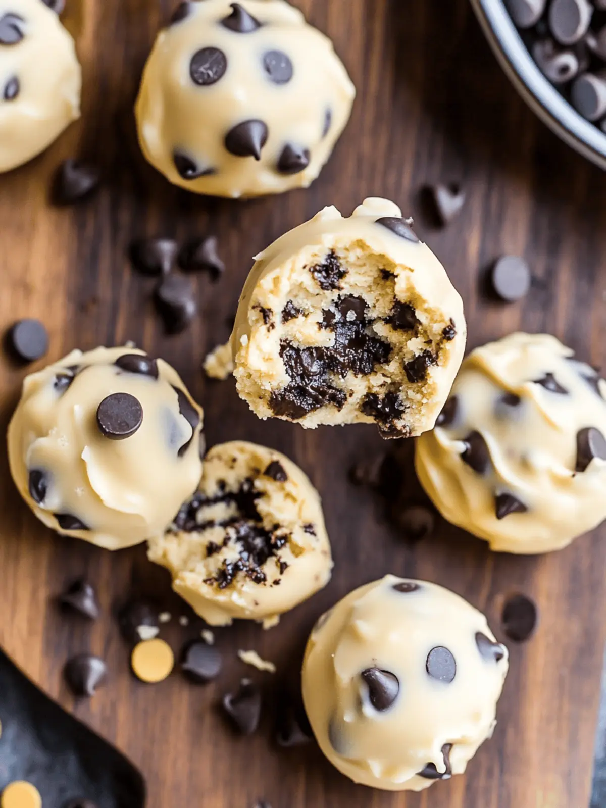 Delicious No-Bake Chocolate Chip Cookie Dough Brownie Bombs 3 No-Bake Chocolate Chip Cookie Dough Brownie Bombs