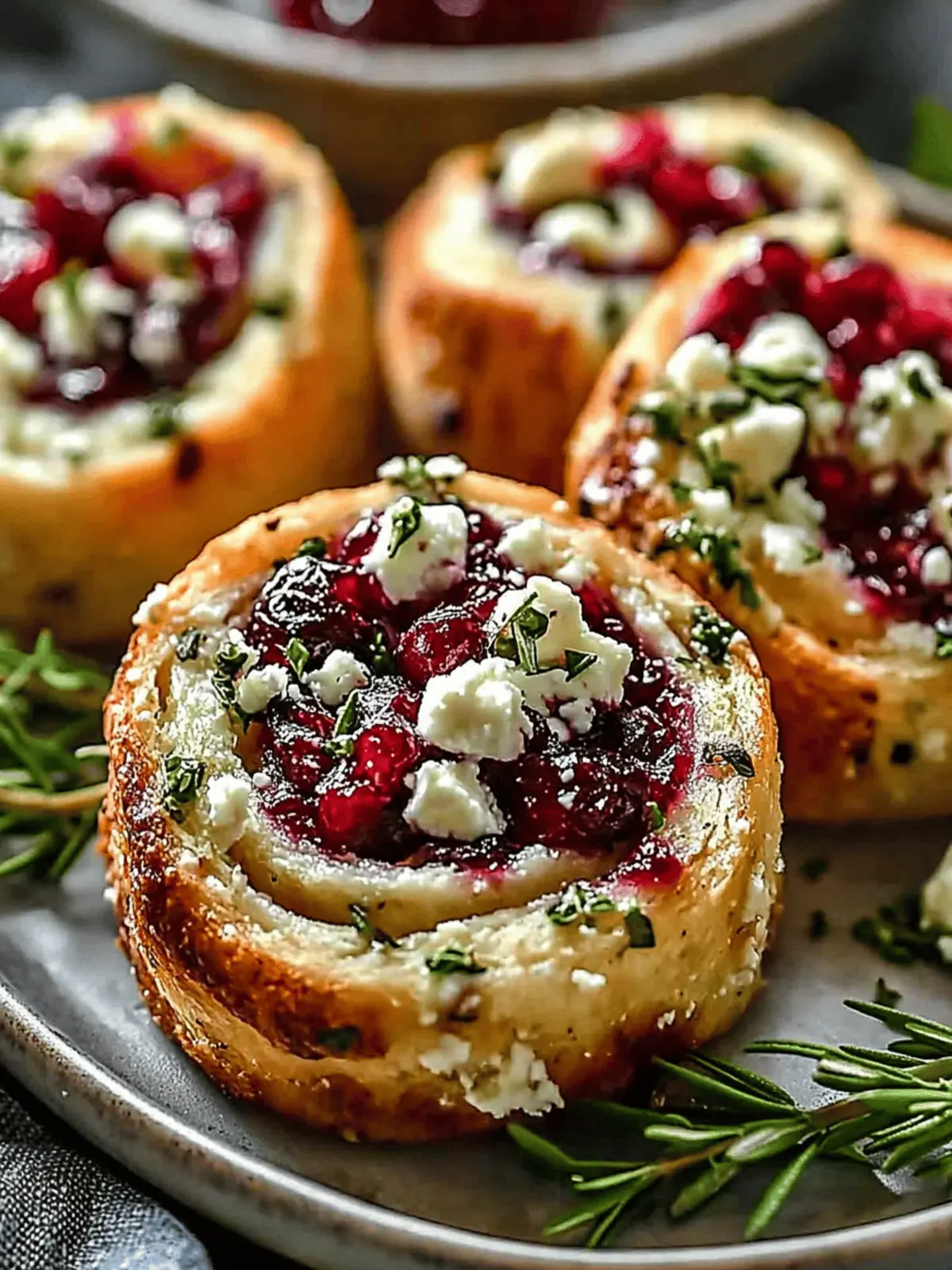 Cranberry Cream Cheese Pinwheels with Feta & Herbs to Wow Guests 2 Cranberry Cream Cheese Pinwheels with Feta & Herbs