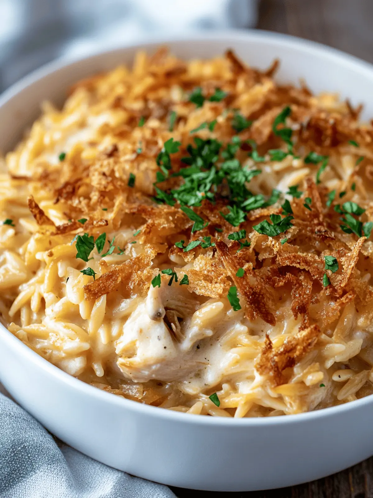 Comforting French Onion Chicken Orzo Casserole You'll Love 5 French Onion Chicken Orzo Casserole