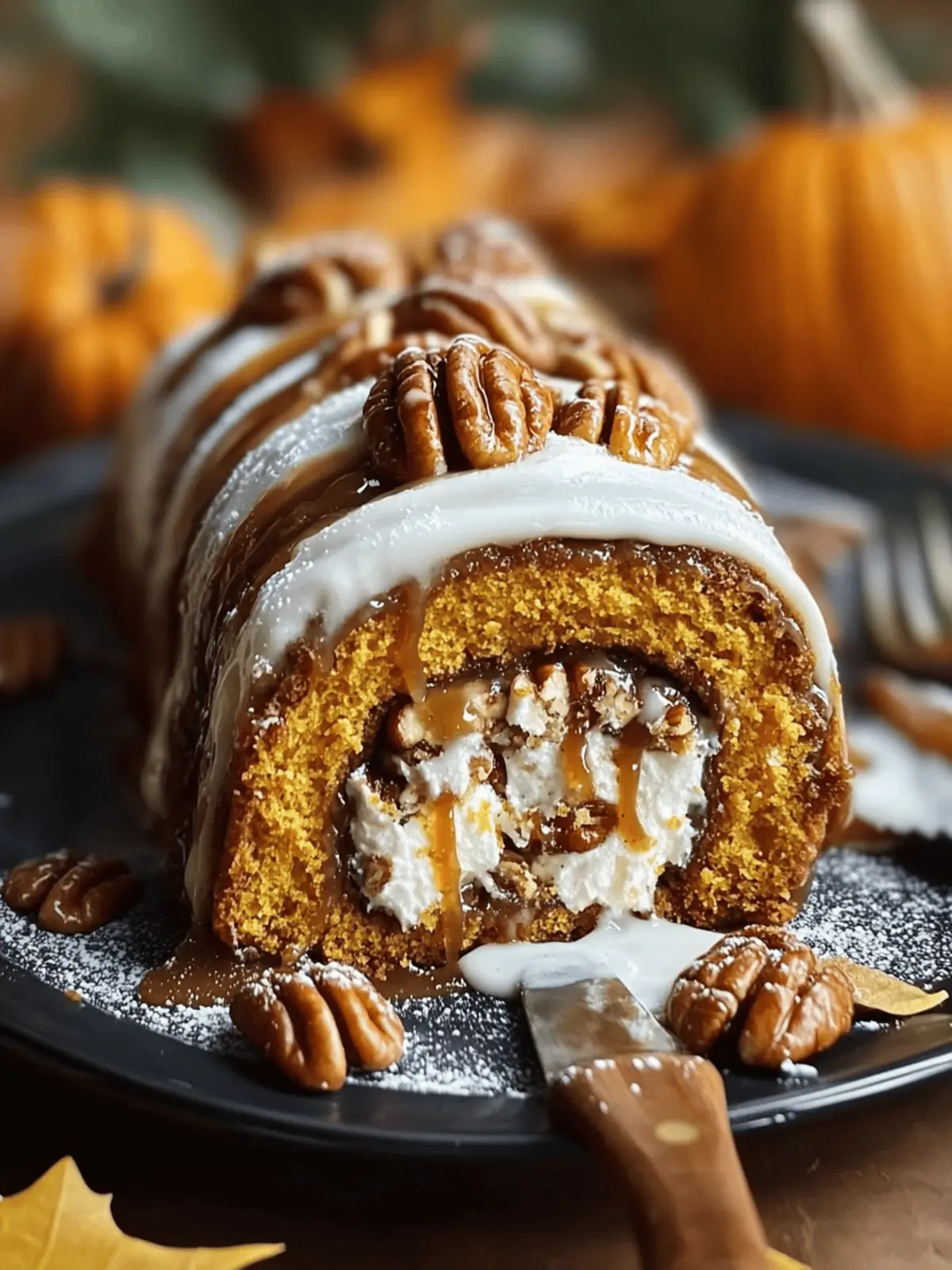 Irresistible Caramel Pecan Pumpkin Roll for Cozy Fall Gatherings 5 Caramel Pecan Pumpkin Roll