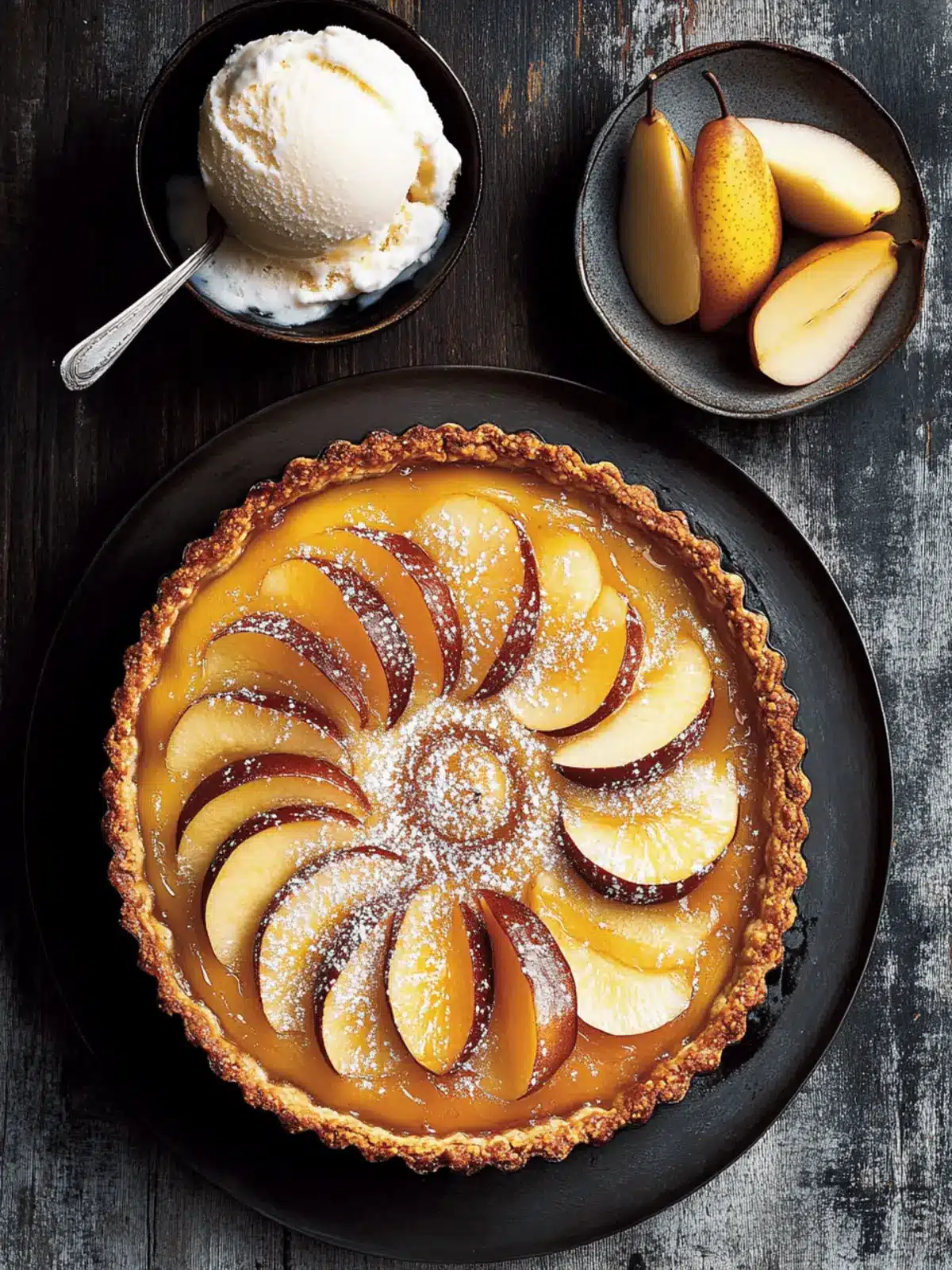 Irresistible Quince and Pear Tart with Sweet Cream Ice Cream 5 Quince and pear tart with sweet cream ice cream