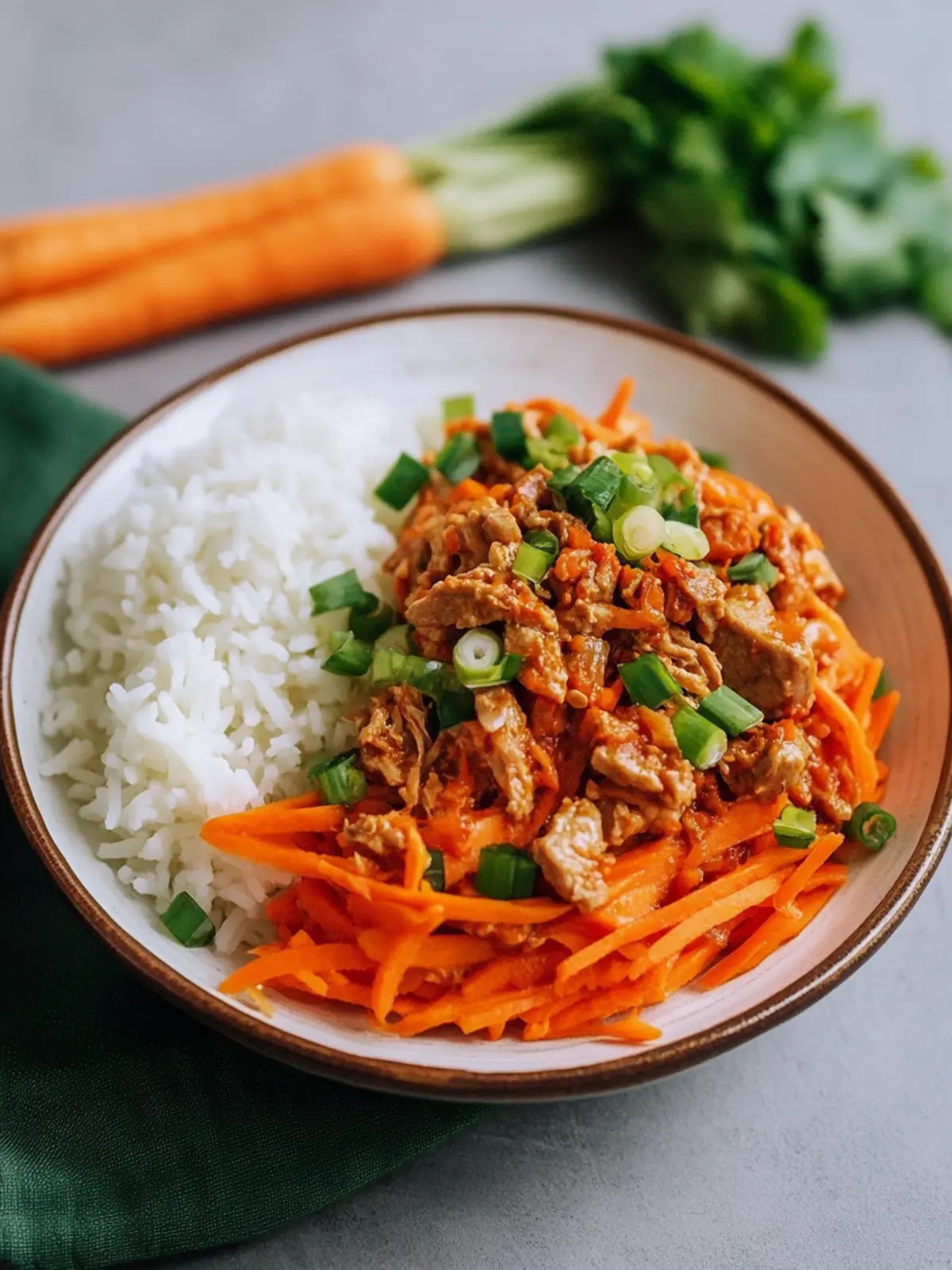 Delicious Pork Ginger Carrot Bowls in One Quick Pan 2 Pork Ginger Carrot Bowls