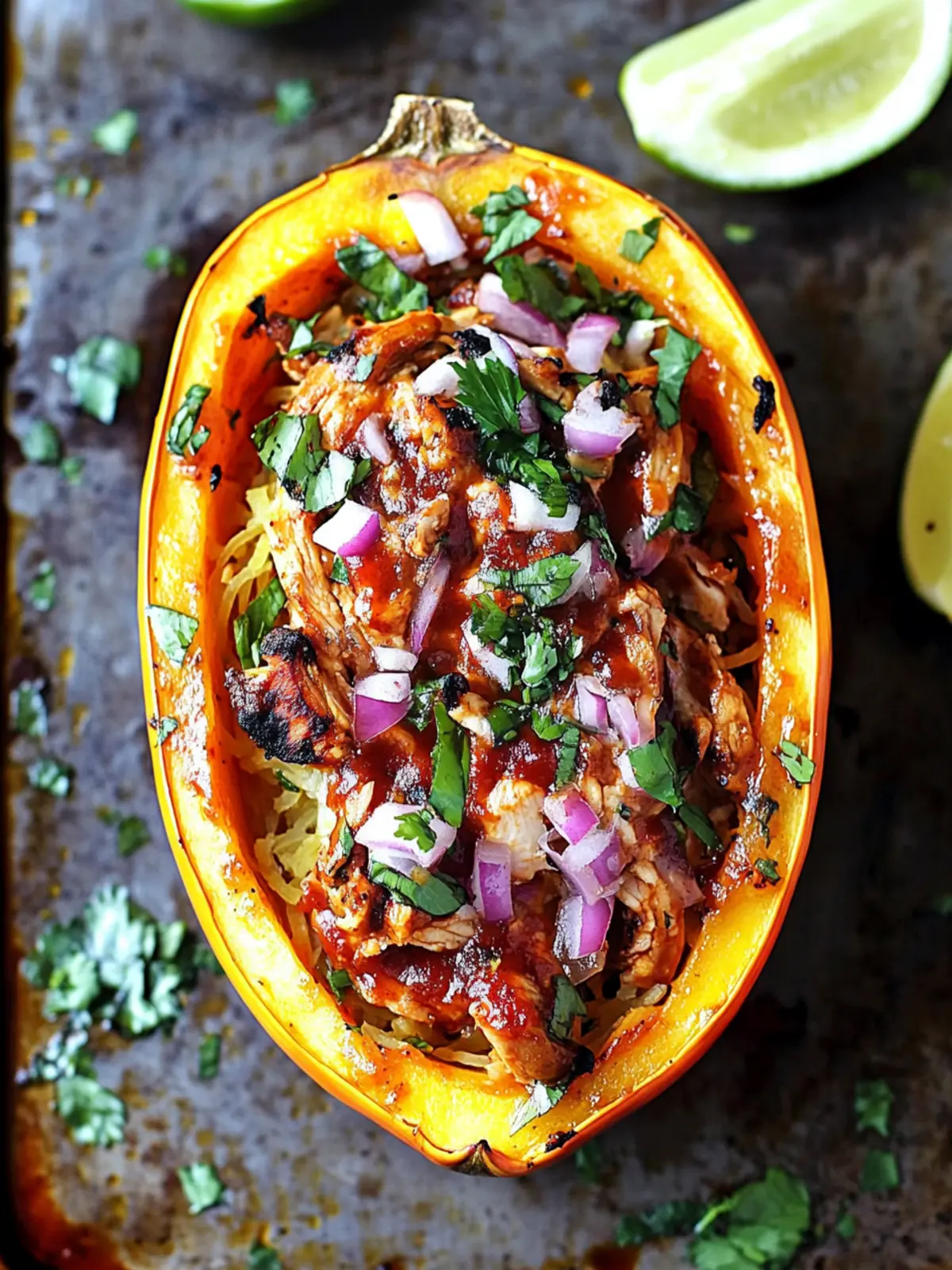 Barbecue Chicken Stuffed Spaghetti Squash That Rocks Your Dinner! 4 Barbecue Chicken Stuffed Spaghetti Squash