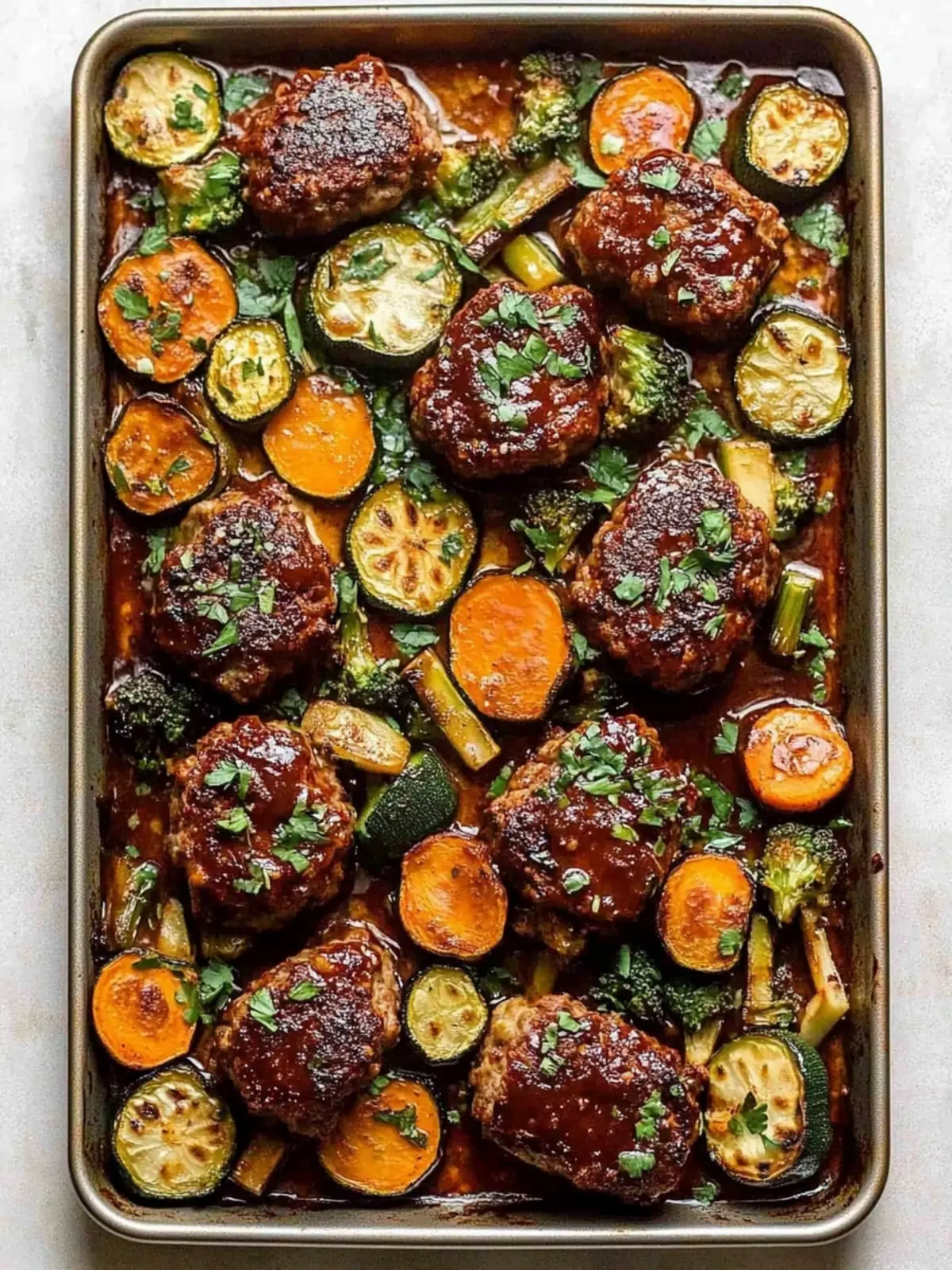 Savory Sheet Pan Mini Meatloaf with Vegetables for Family Fun 2 Sheet Pan Mini Meatloaf with Vegetables