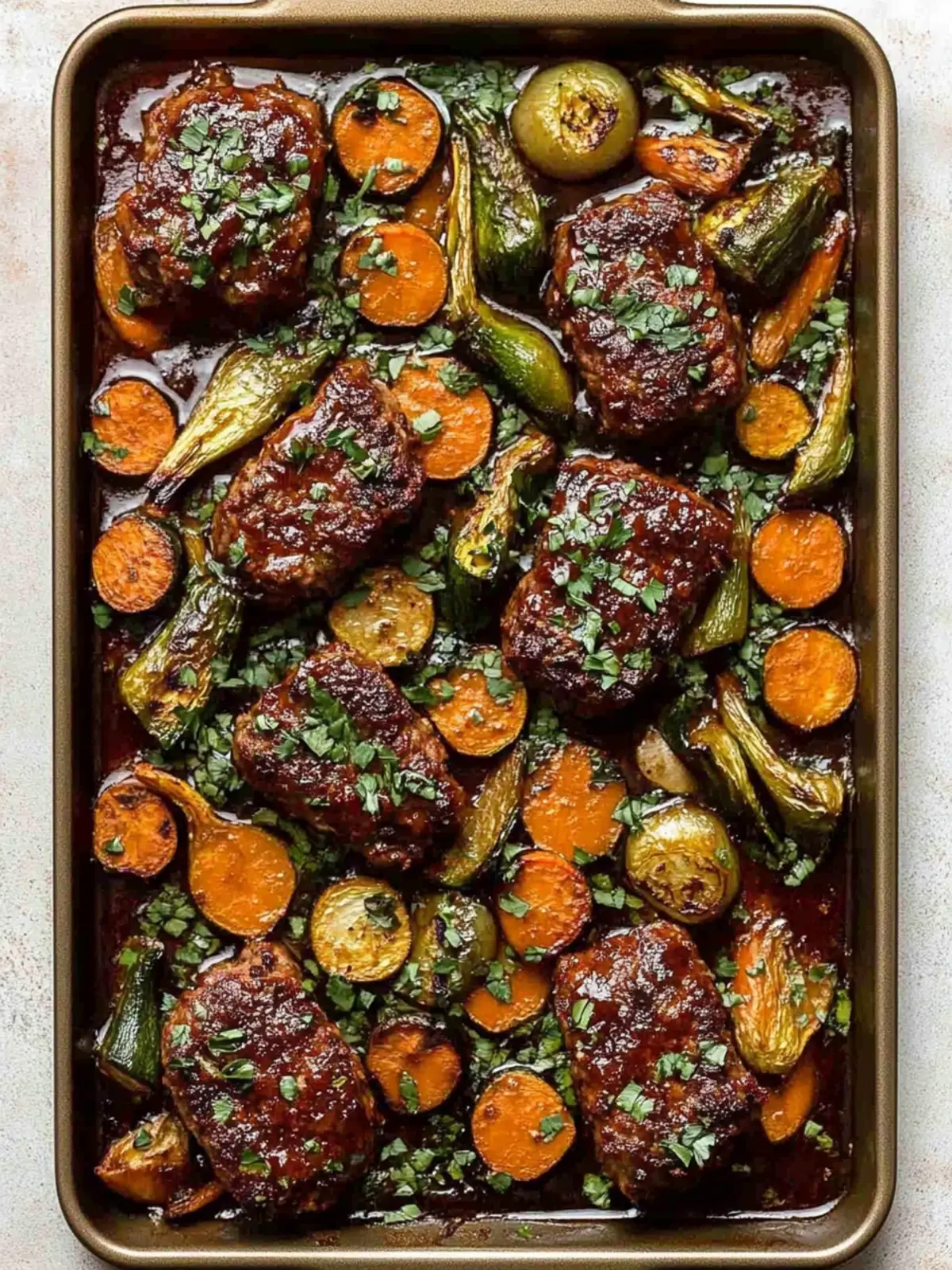Savory Sheet Pan Mini Meatloaf with Vegetables for Family Fun 4 Sheet Pan Mini Meatloaf with Vegetables