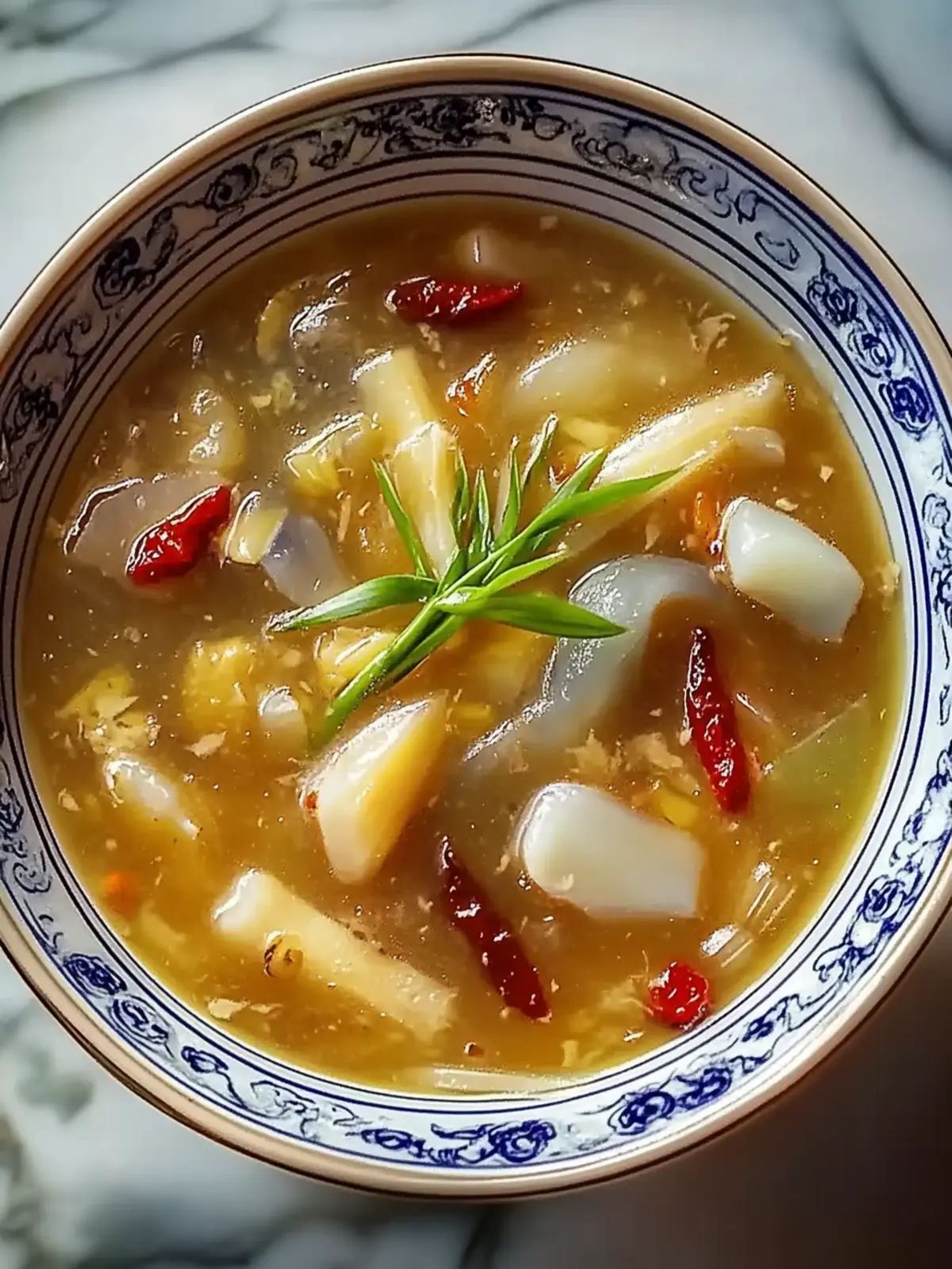 Nourishing Rich Fish Maw Soup with Bamboo Shoots and Goji Berries 2 Rich Fish Maw Soup with Bamboo Shoots and Goji