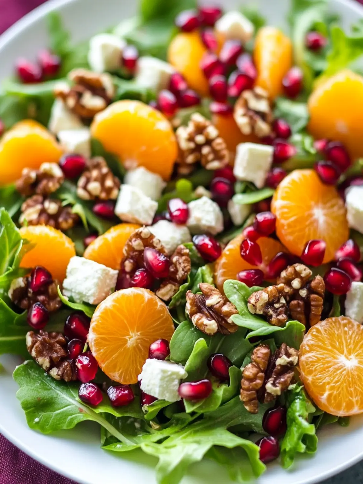 Delightful Healthy Winter Salad with Pomegranate and Mandarin 3 Healthy Winter Salad with Pomegranate and Mandarin