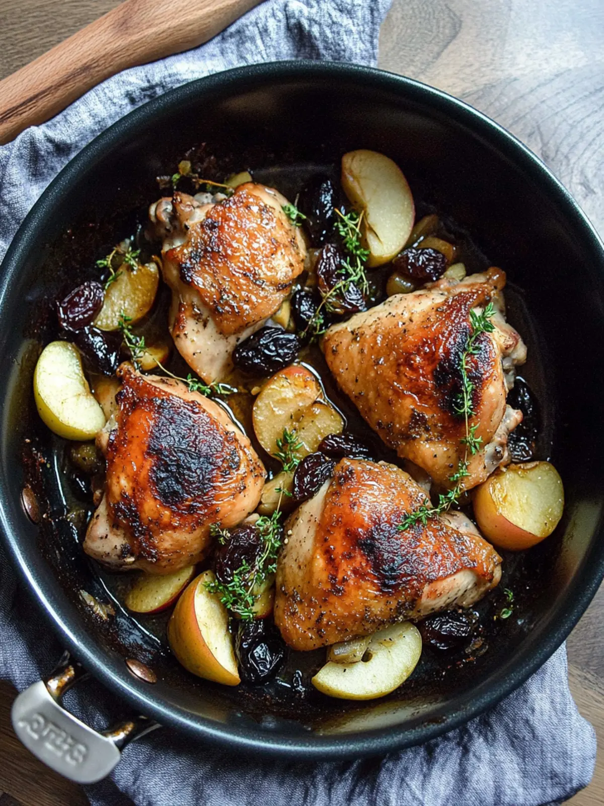 One Pan Chicken with Apples & Prunes: Autumn's Cozy Delight 4 One Pan Chicken with Apples & Prunes
