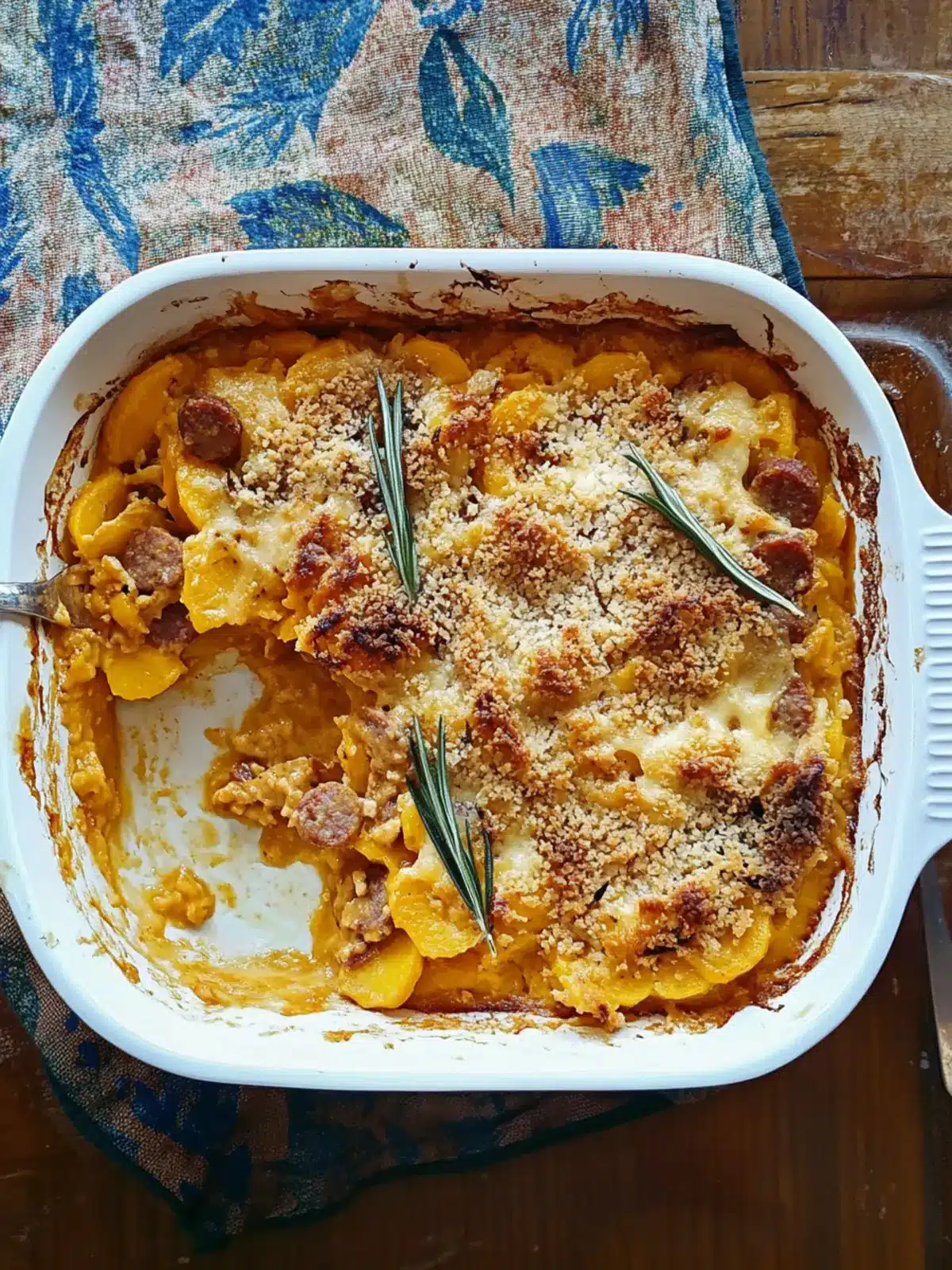 Honeynut Squash & Hot Sausage Gratin: Fall Comfort Food Magic 2 Honeynut Squash & Hot Sausage Gratin