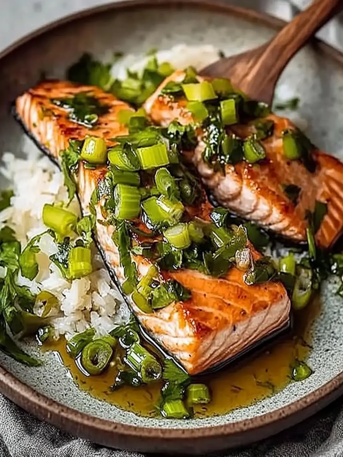 Miso Butter Salmon with Sizzled Scallion Salsa Verde Bliss 4 Miso Butter Salmon with Sizzled Scallion Salsa Verde