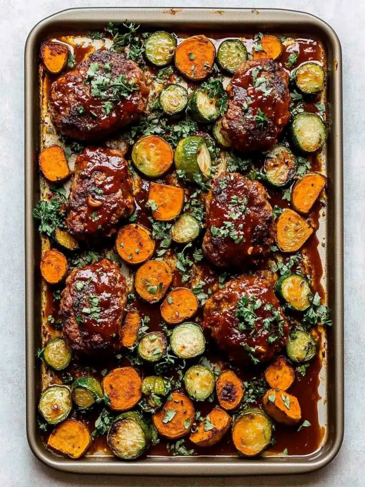 Savory Sheet Pan Mini Meatloaf with Vegetables for Family Fun 5 Sheet Pan Mini Meatloaf with Vegetables