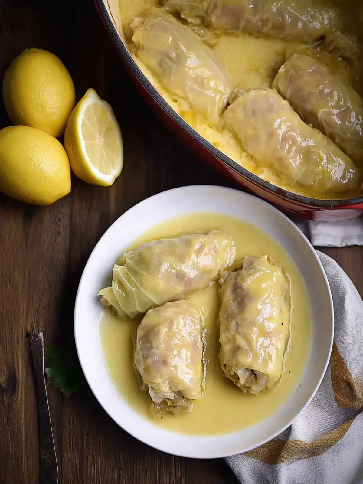 A Flavorful Stuffed Cabbage Rolls Recipe with Egg-Lemon Sauce 2 Stuffed Cabbage Rolls Recipe With Egg-Lemon Sauce