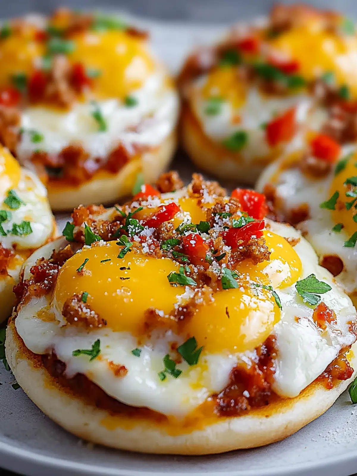 Cheesy English Muffin Breakfast Pizzas for a Cozy Morning Vibe 5 Cheesy English Muffin Breakfast Pizzas