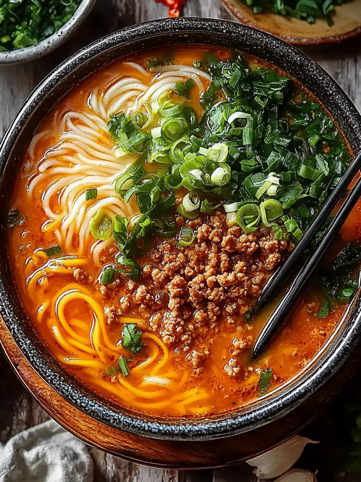 Spicy Sweet Potato Noodle Soup with Ground Chicken Bliss 4 Spicy Sweet Potato Noodle Soup with Ground Chicken