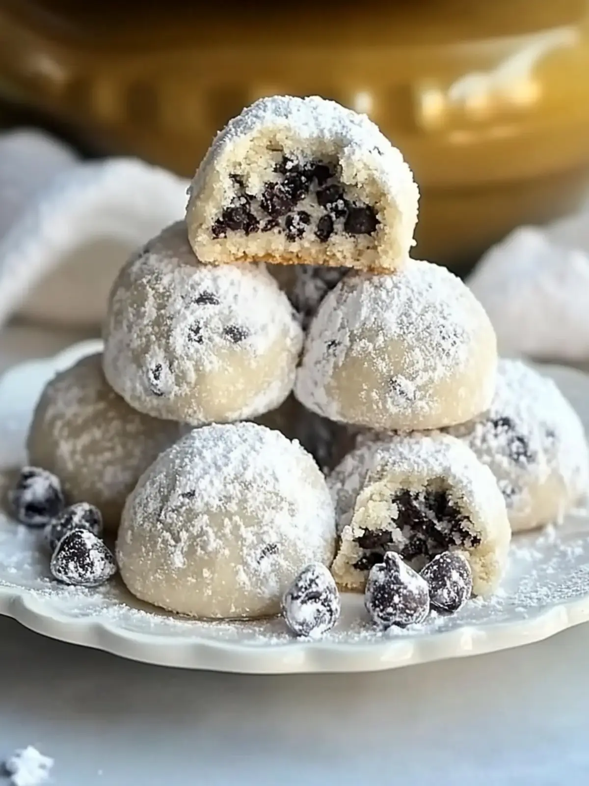 Nut-Free Chocolate Chip Snowball Cookies for a Sweet Twist 3 Chocolate Chip Snowball Cookies