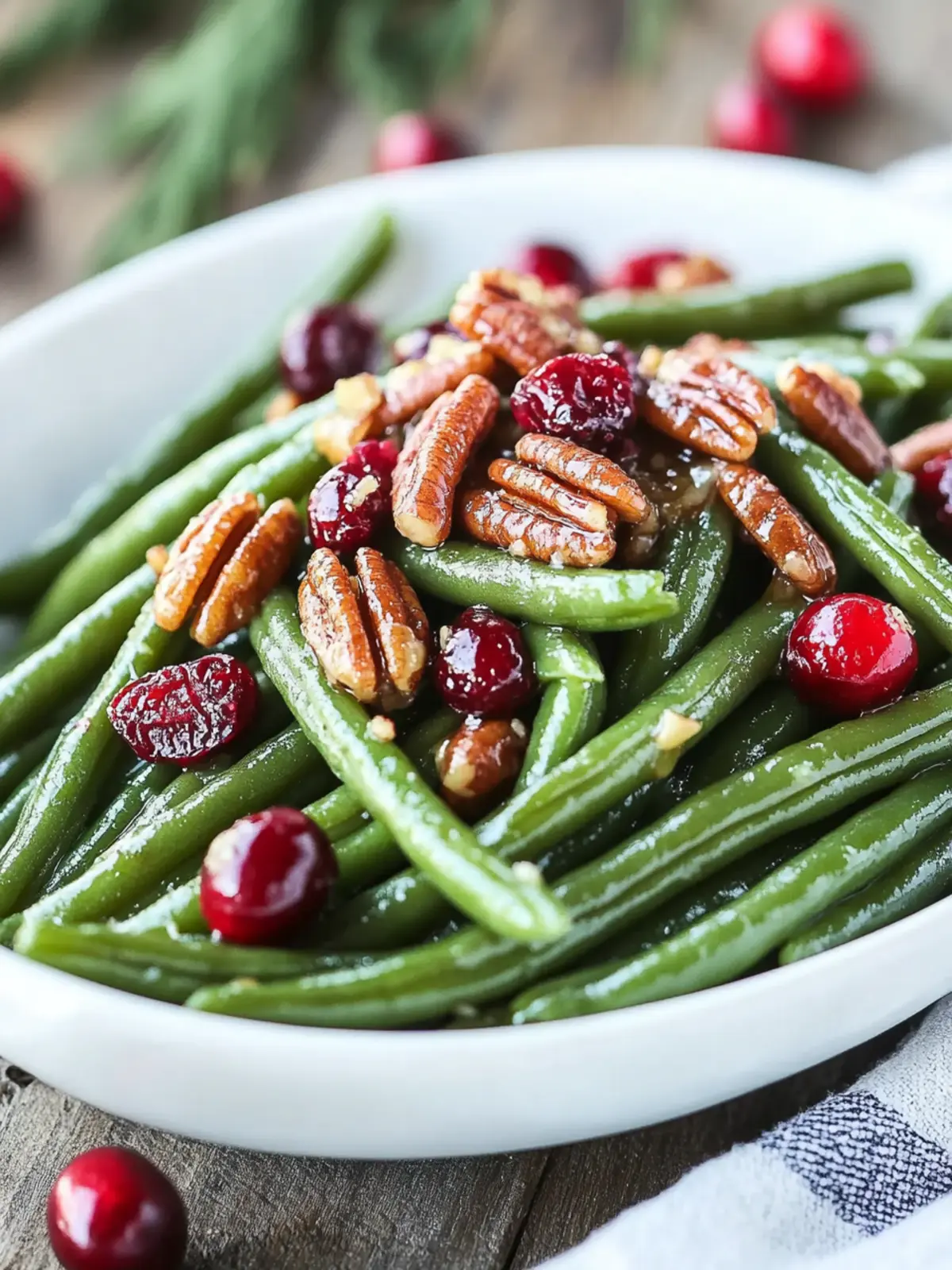 Green Beans with Honey Pecan Butter and Cranberries Delight 5 Green beans with Honey Pecan Butter and Cranberries