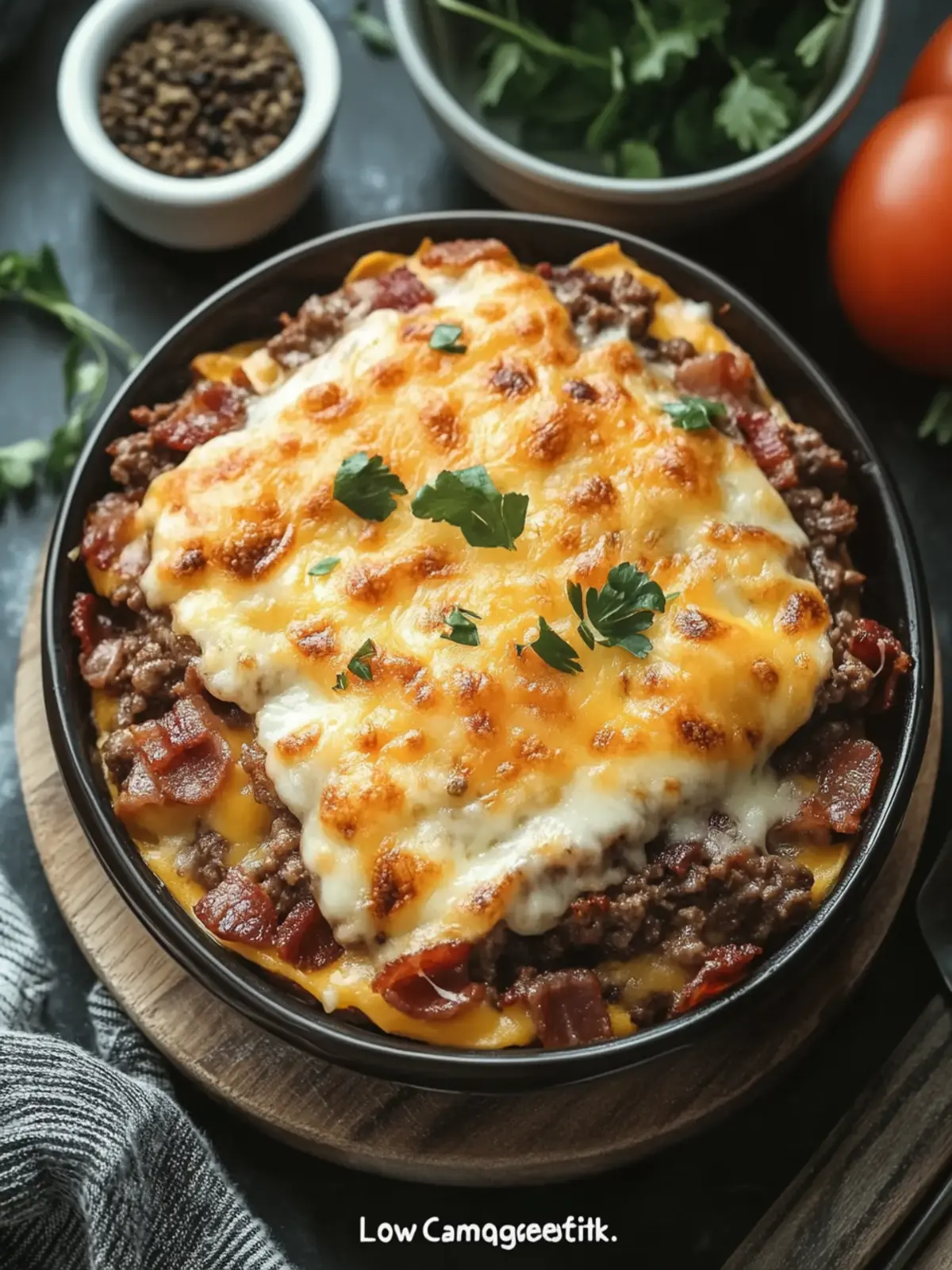 Low-Carb Bacon Cheeseburger Casserole for Quick Comfort Meals 3 Low-Carb Bacon Cheeseburger Casserole