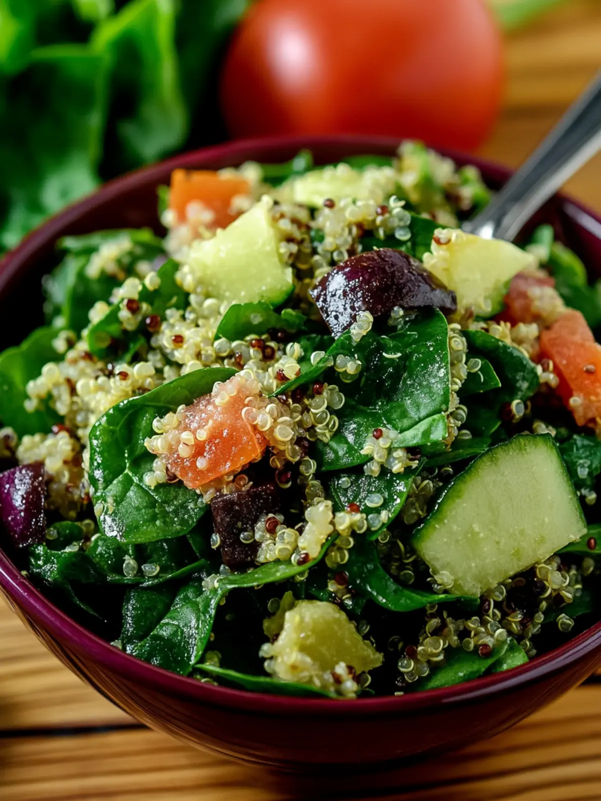 Energizing Spinach Quinoa Salad with Homemade Dressing Delight 4 Spinach Quinoa Salad with Homemade Dressing