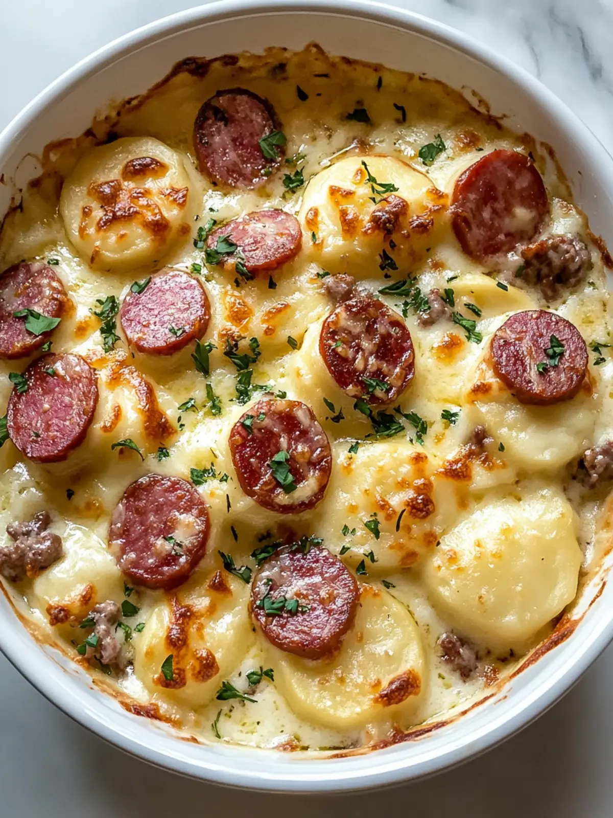 Creamy Cheesy Crockpot Pierogi & Beef Kielbasa Casserole Bliss 2 Creamy Cheesy Crockpot Pierogi & Beef Kielbasa Casserole
