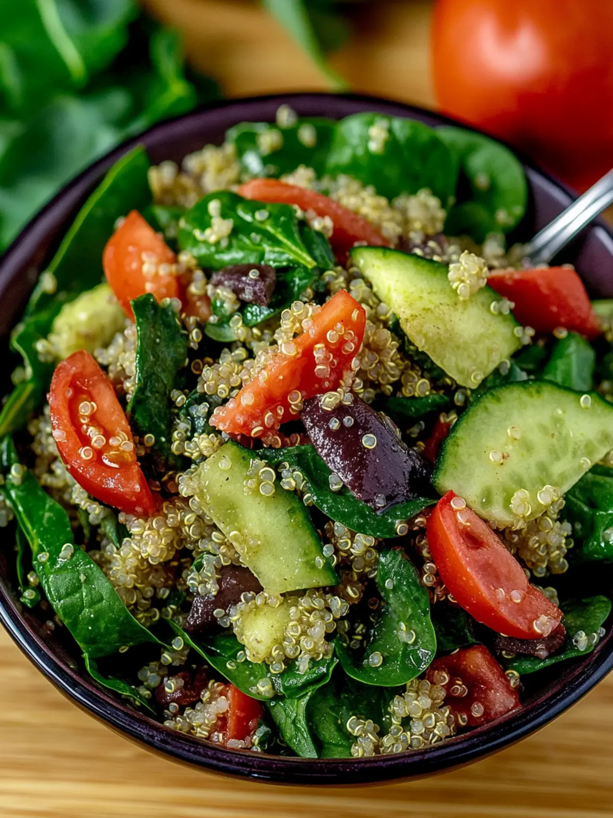 Energizing Spinach Quinoa Salad with Homemade Dressing Delight 2 Spinach Quinoa Salad with Homemade Dressing