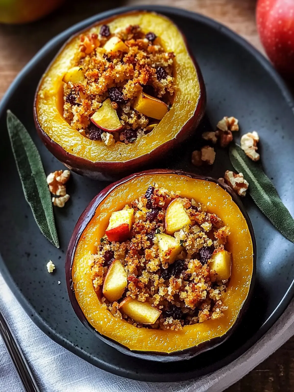 Delicious Apple Stuffed Acorn Squash for Cozy Fall Nights 3 Apple Stuffed Acorn Squash
