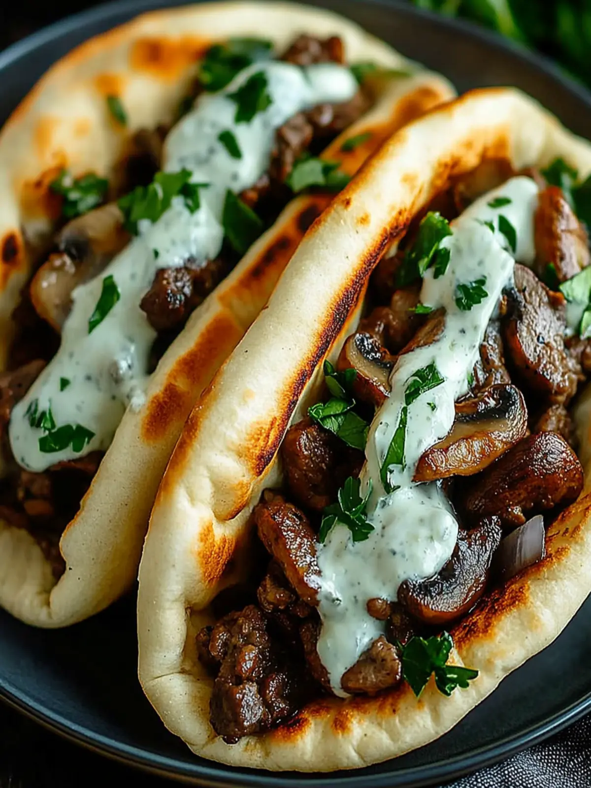 Satisfy Your Cravings with Cheesy Beef Mushroom Pita Pockets 4 Cheesy Beef Mushroom Pita Pockets