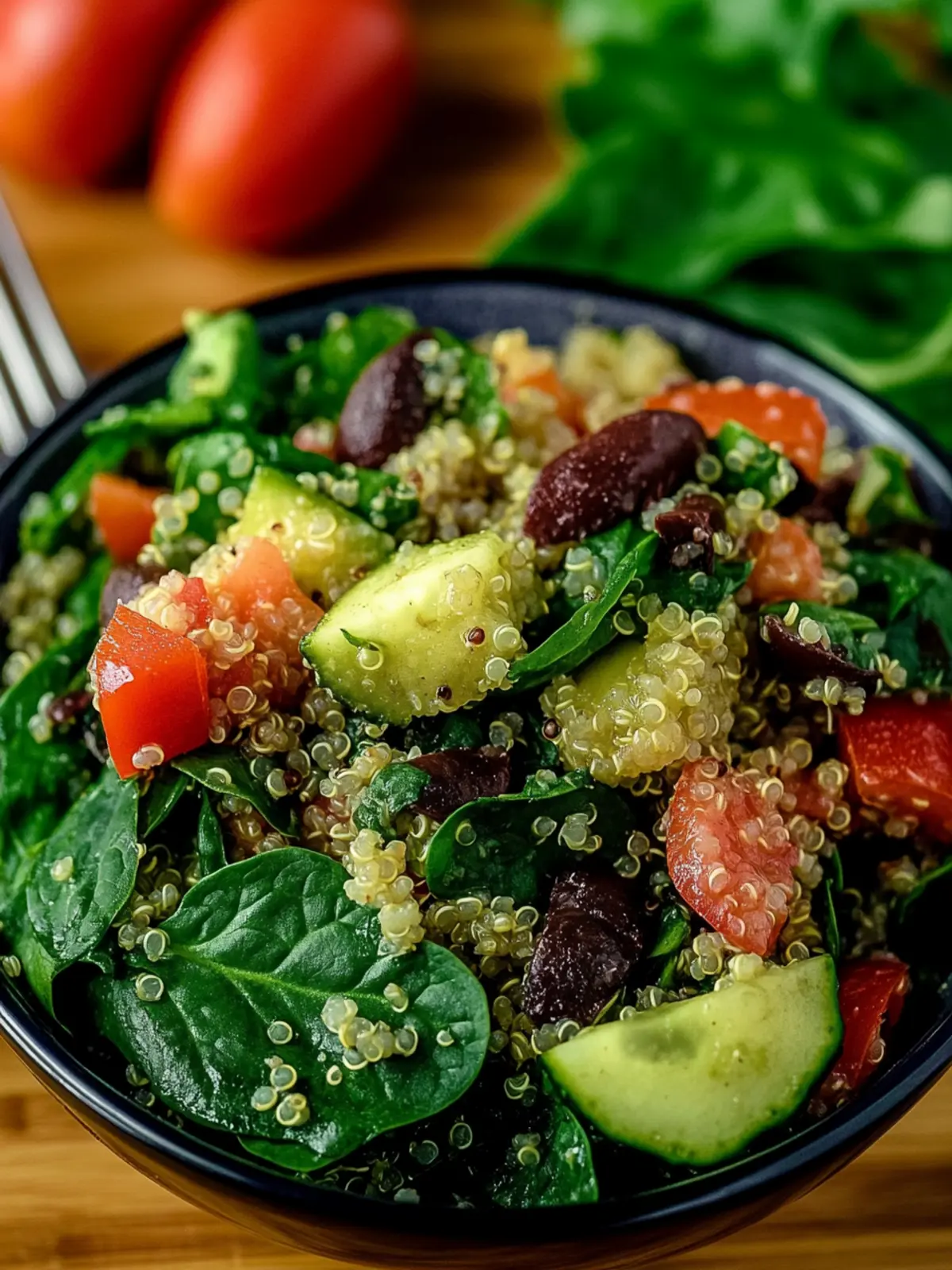 Energizing Spinach Quinoa Salad with Homemade Dressing Delight 3 Spinach Quinoa Salad with Homemade Dressing