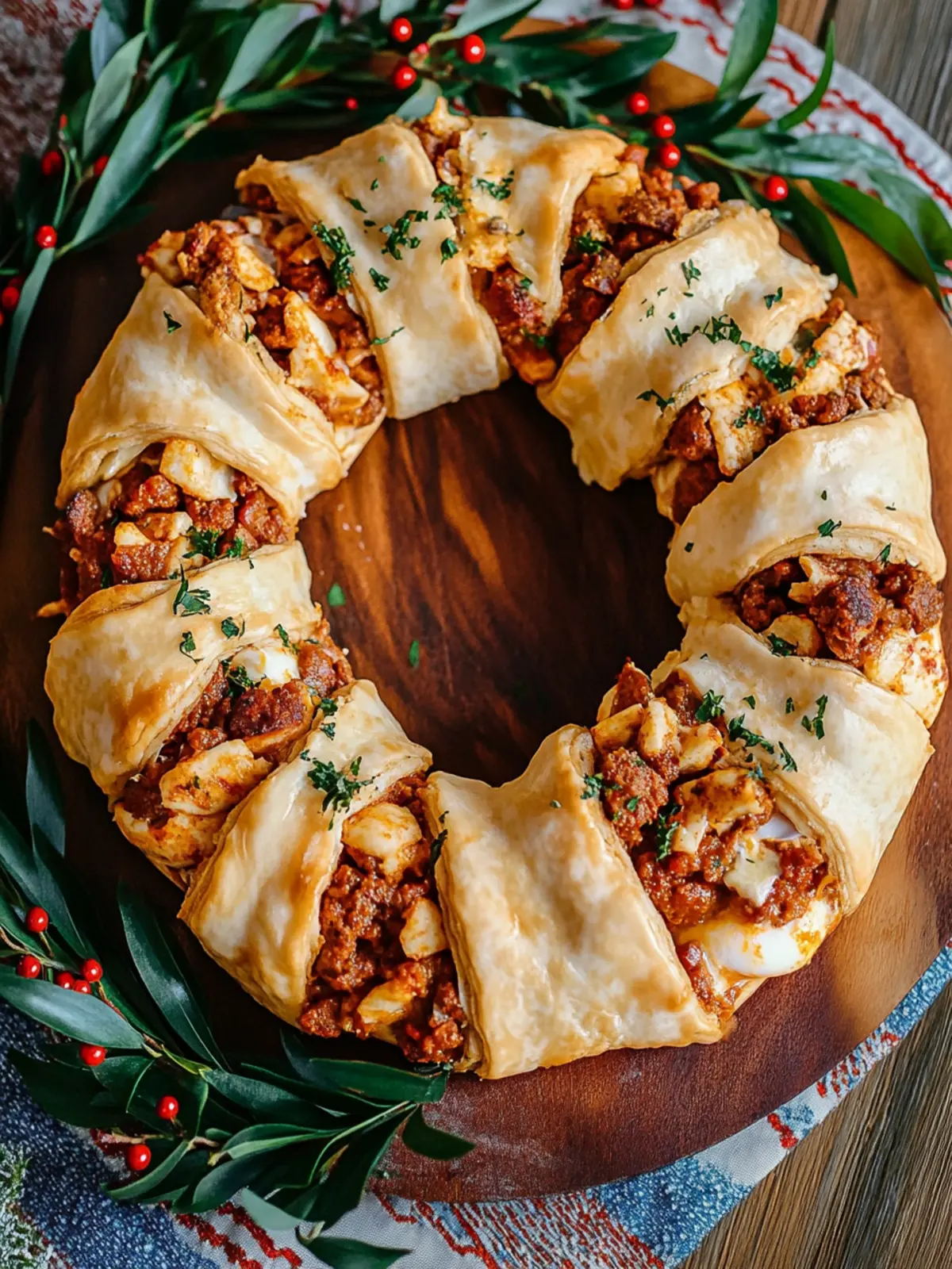 Chorizo and Egg Breakfast Wreath Perfect for Christmas Mornings 2 Chorizo and Egg Breakfast Wreath (Christmas Breakfast Recipe)