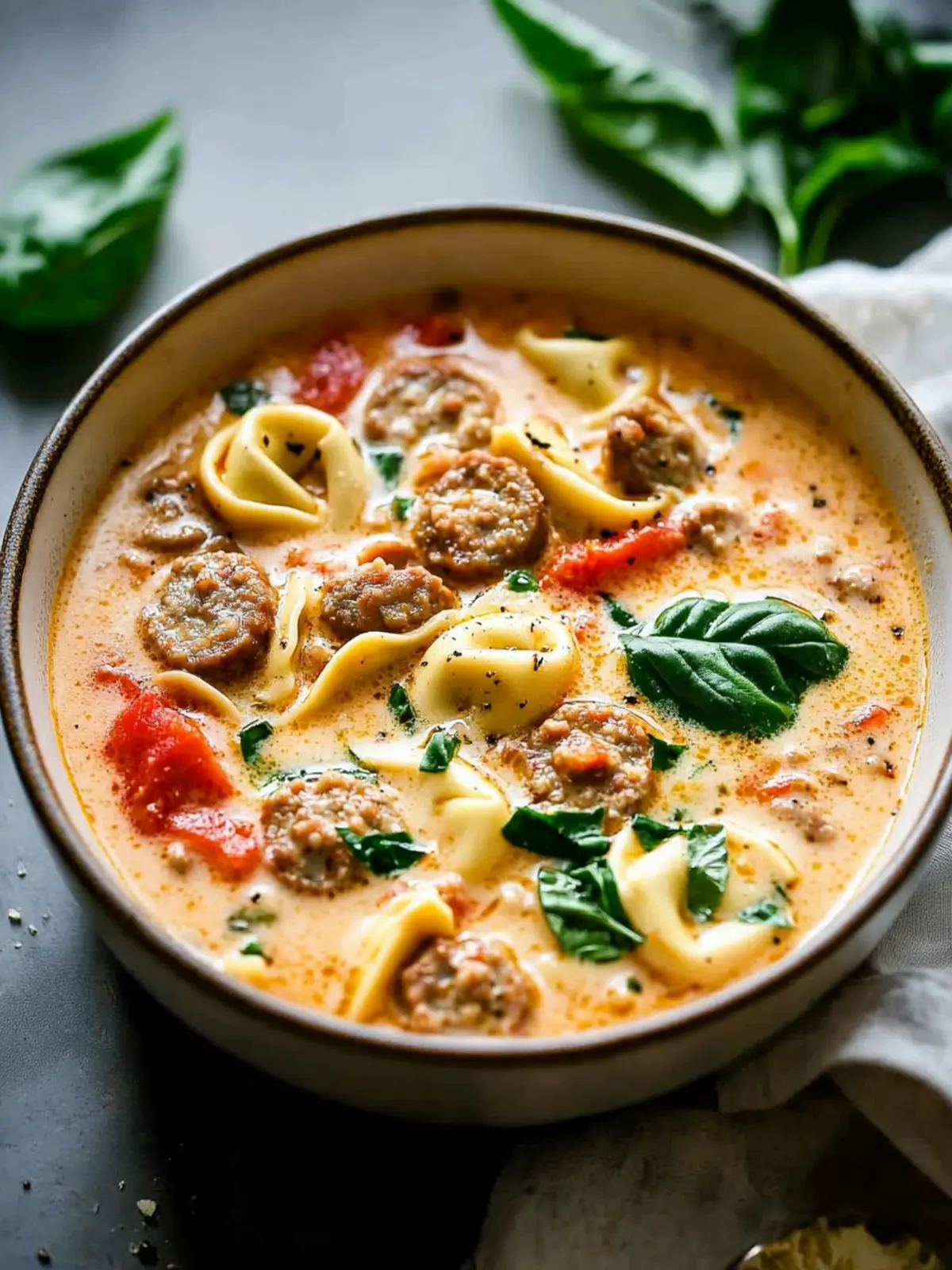 Creamy Sausage & Cheese Tortellini Soup Ready in 30 Minutes 3 Creamy Sausage & Cheese Tortellini Soup