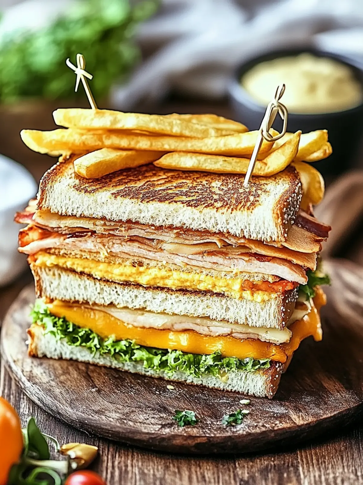 Ultimate Club Sandwich: Your Hearty Vegan Delight Awaits 2 Ultimate Club Sandwich