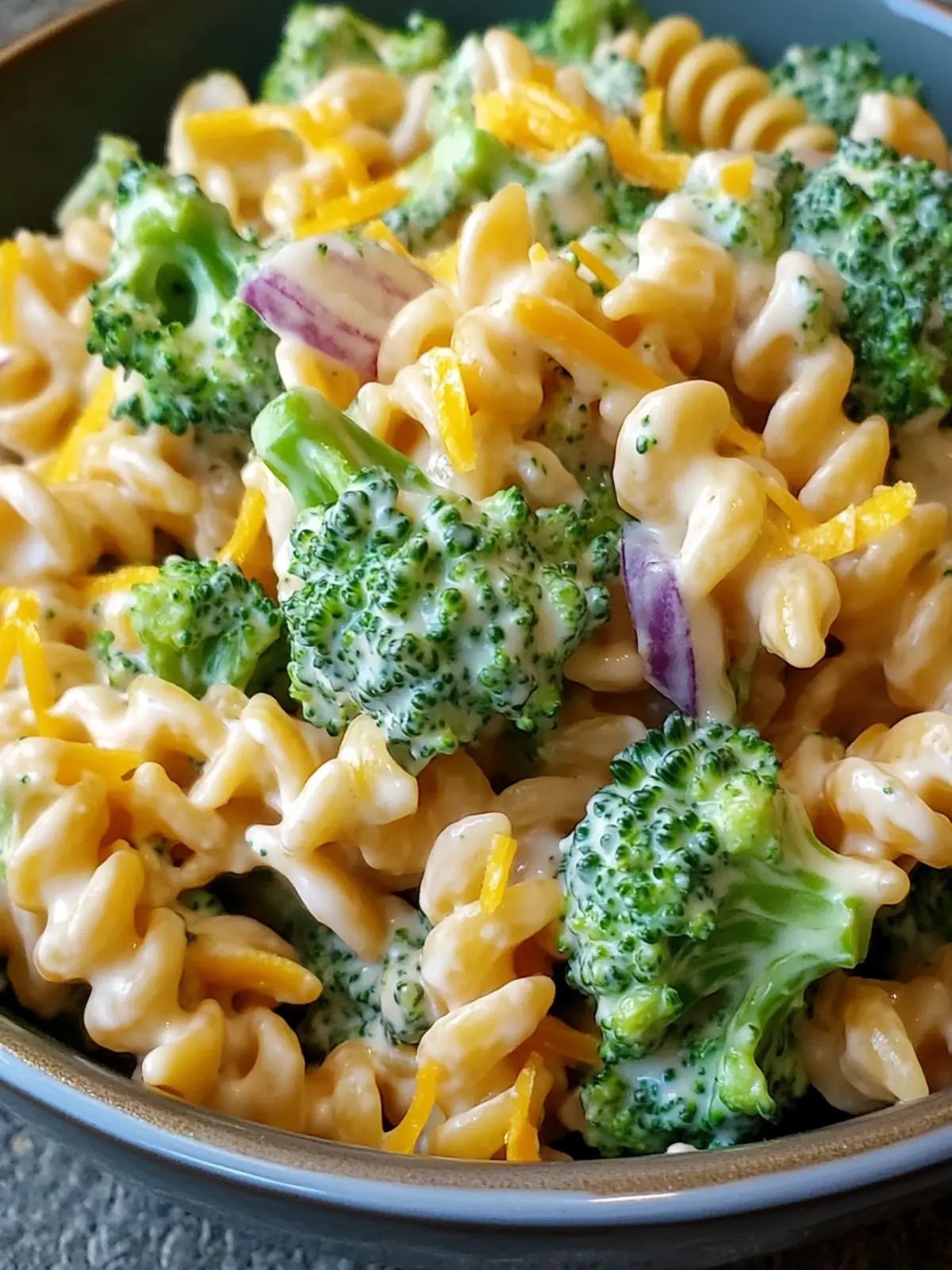 Creamy Broccoli Cheddar Pasta Salad for Quick & Easy Meals 2 Broccoli Cheddar Pasta Salad
