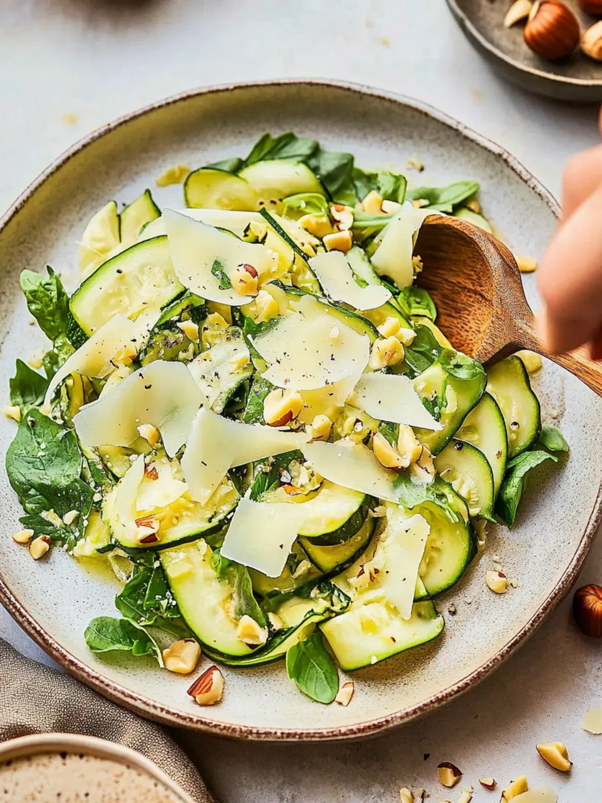 Refreshing Shaved Zucchini Salad with Hazelnuts Delight 2 Shaved Zucchini Salad with Hazelnuts