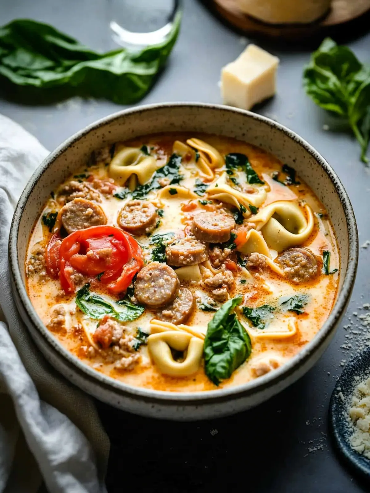 Creamy Sausage & Cheese Tortellini Soup Ready in 30 Minutes 4 Creamy Sausage & Cheese Tortellini Soup