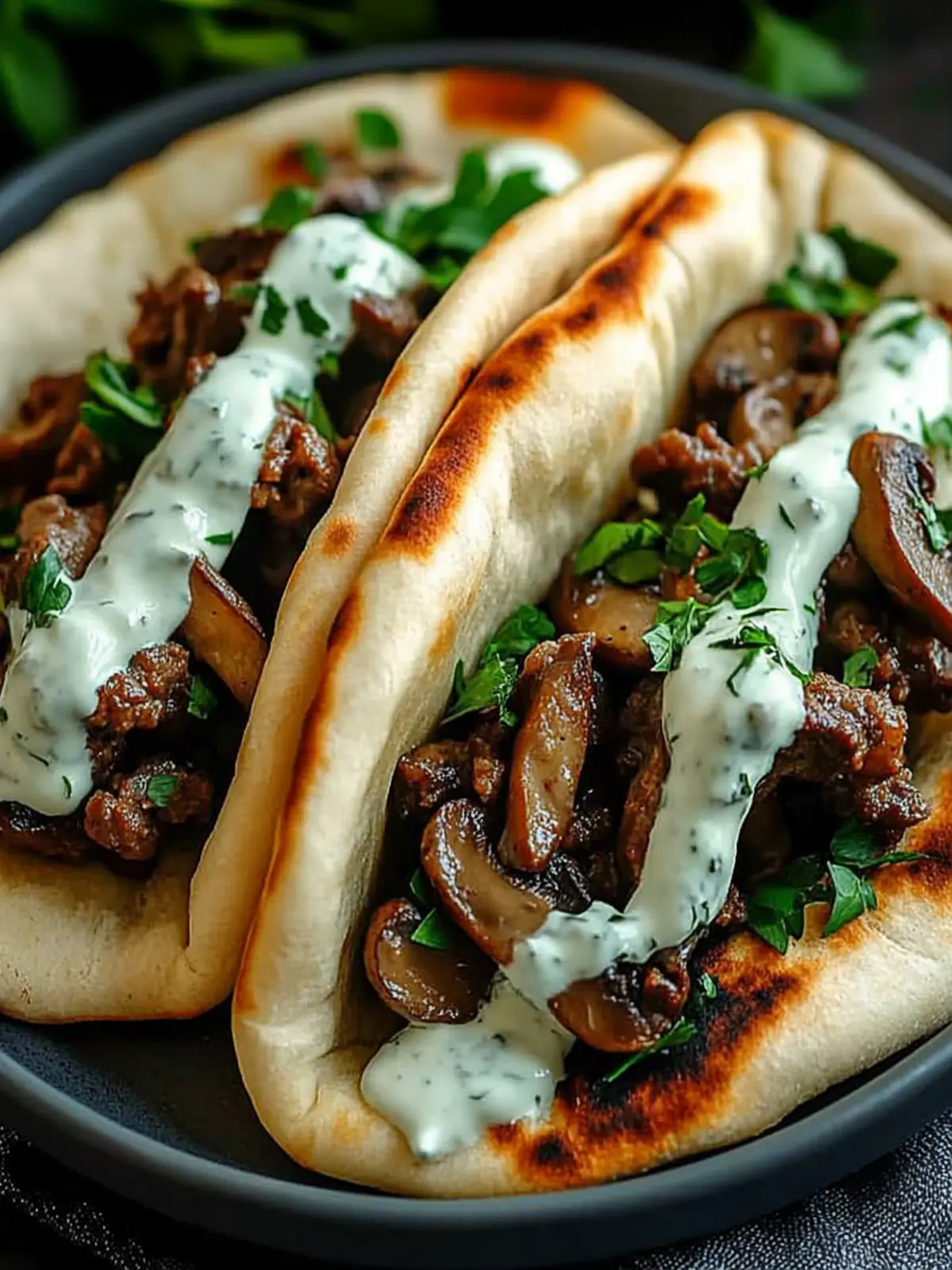Satisfy Your Cravings with Cheesy Beef Mushroom Pita Pockets 3 Cheesy Beef Mushroom Pita Pockets
