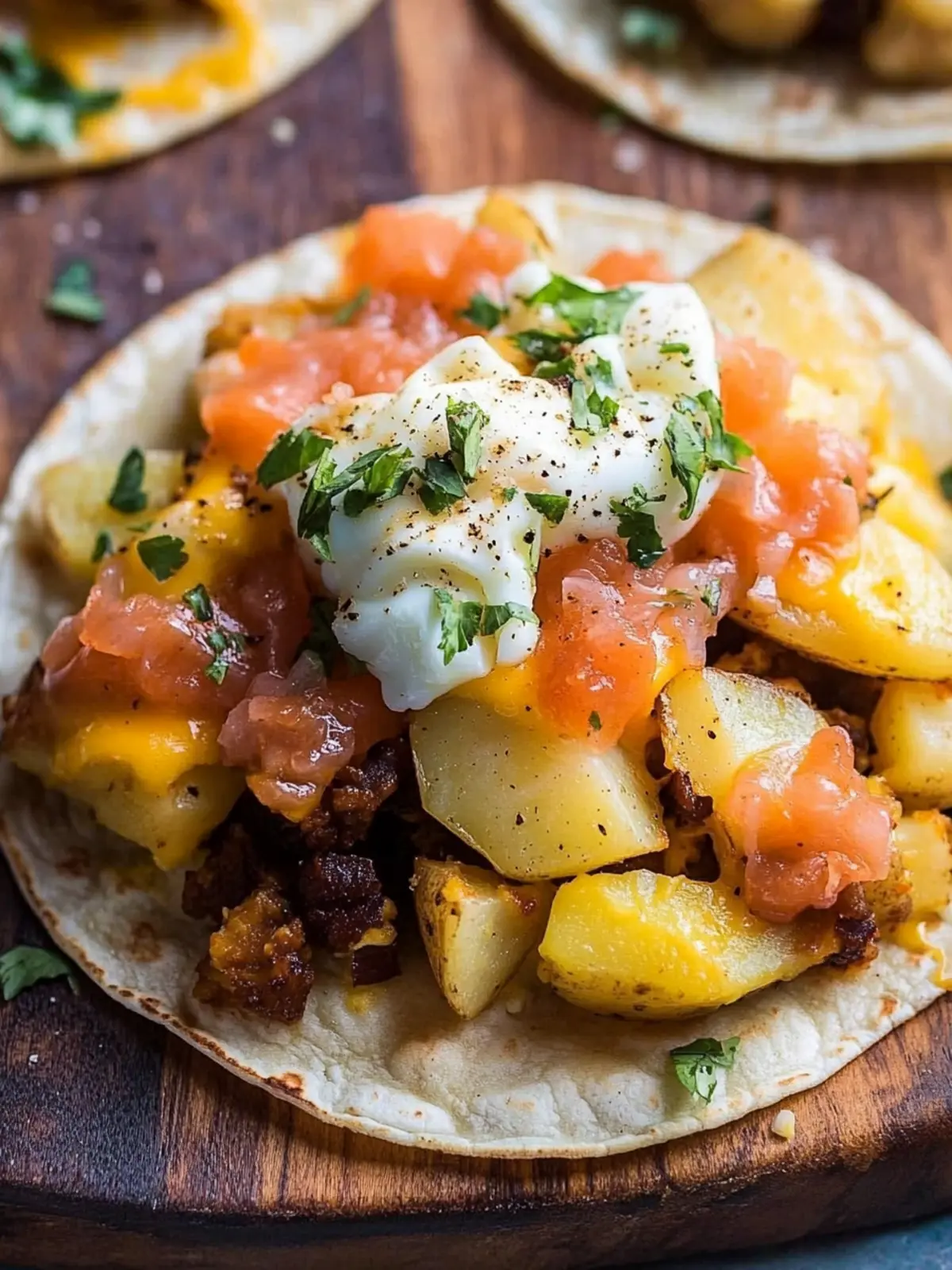 Mouthwatering Potato, Egg, and Cheese Breakfast Tacos Delight 2 Potato, Egg, and Cheese Breakfast Tacos