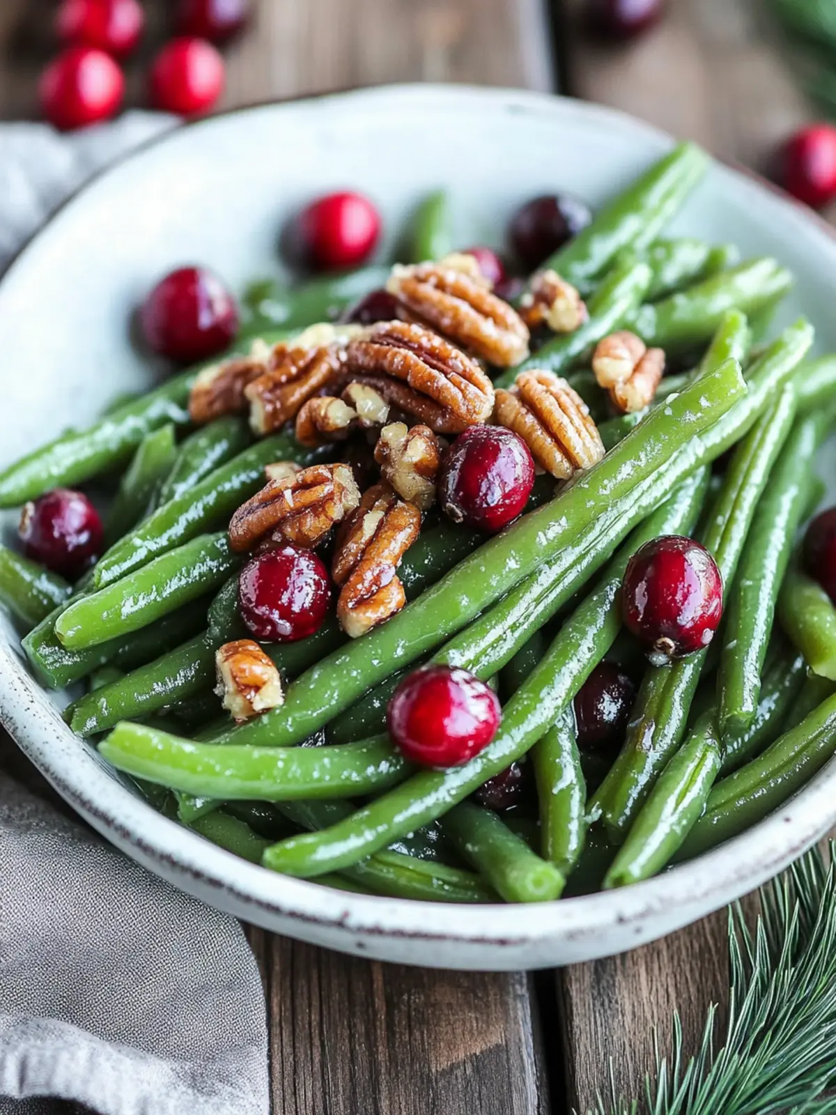 Green Beans with Honey Pecan Butter and Cranberries Delight 2 Green beans with Honey Pecan Butter and Cranberries