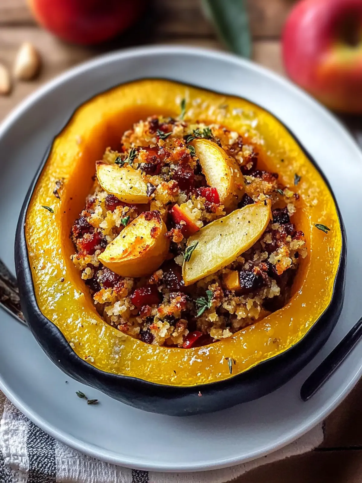 Delicious Apple Stuffed Acorn Squash for Cozy Fall Nights 4 Apple Stuffed Acorn Squash
