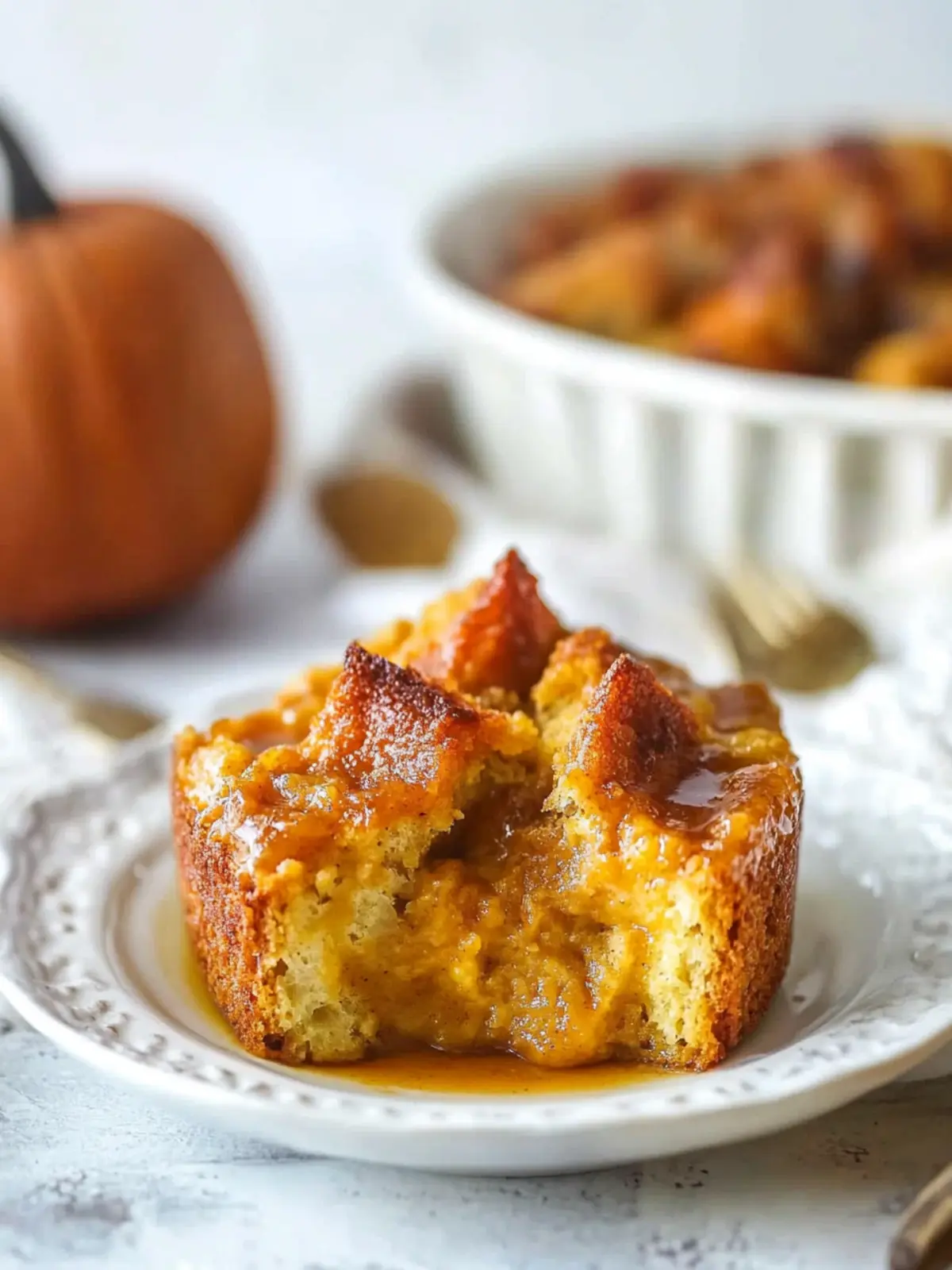 Irresistible Pumpkin Bread Pudding with Brown Sugar Sauce 2 Pumpkin Bread Pudding