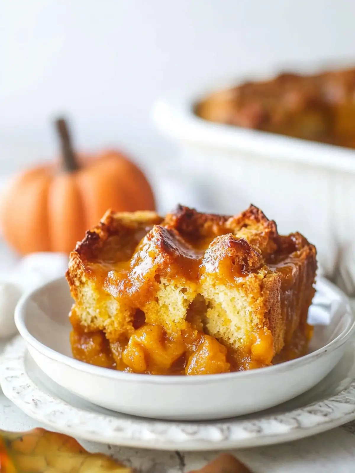 Irresistible Pumpkin Bread Pudding with Brown Sugar Sauce 3 Pumpkin Bread Pudding