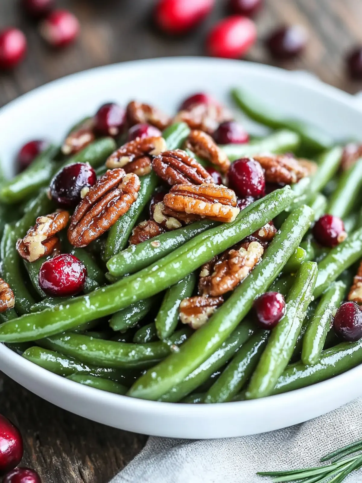 Green Beans with Honey Pecan Butter and Cranberries Delight 4 Green beans with Honey Pecan Butter and Cranberries