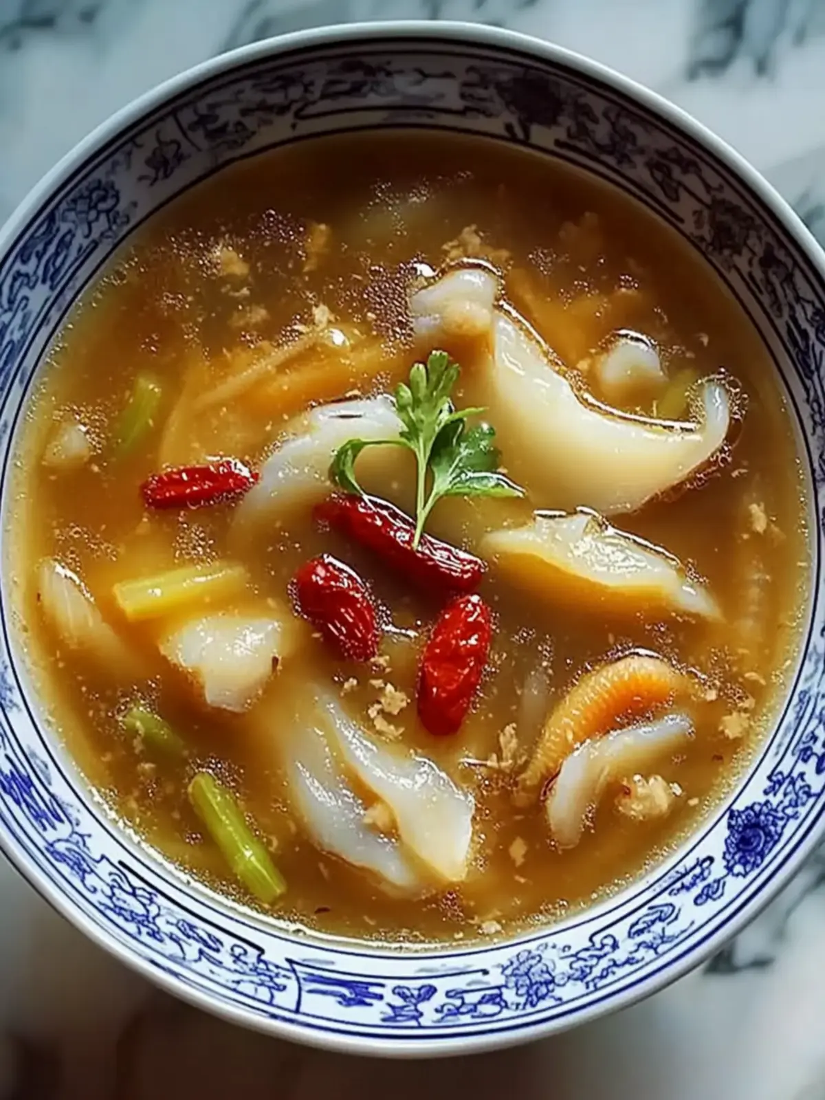 Nourishing Rich Fish Maw Soup with Bamboo Shoots and Goji Berries 5 Rich Fish Maw Soup with Bamboo Shoots and Goji