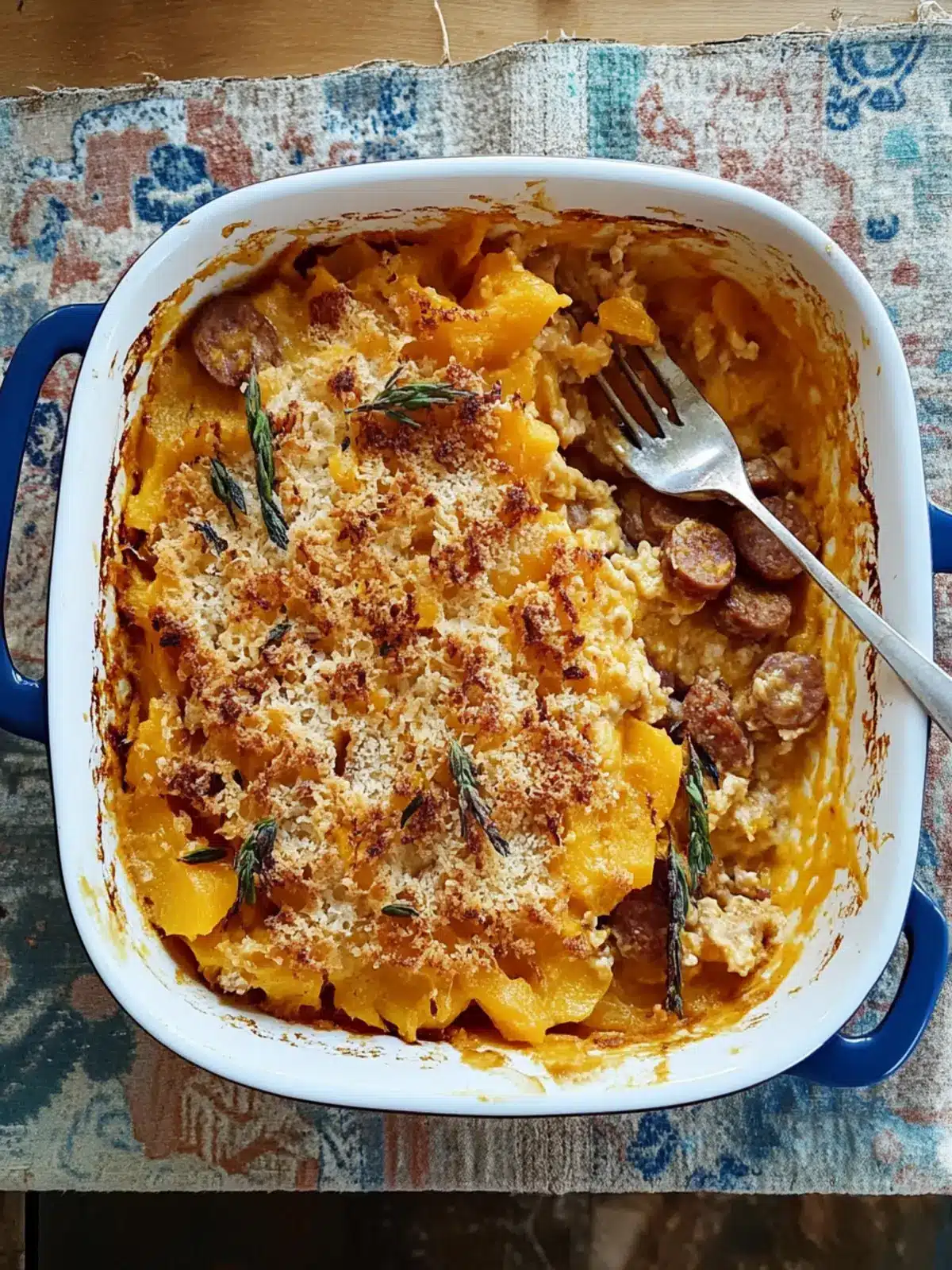 Honeynut Squash & Hot Sausage Gratin: Fall Comfort Food Magic 3 Honeynut Squash & Hot Sausage Gratin