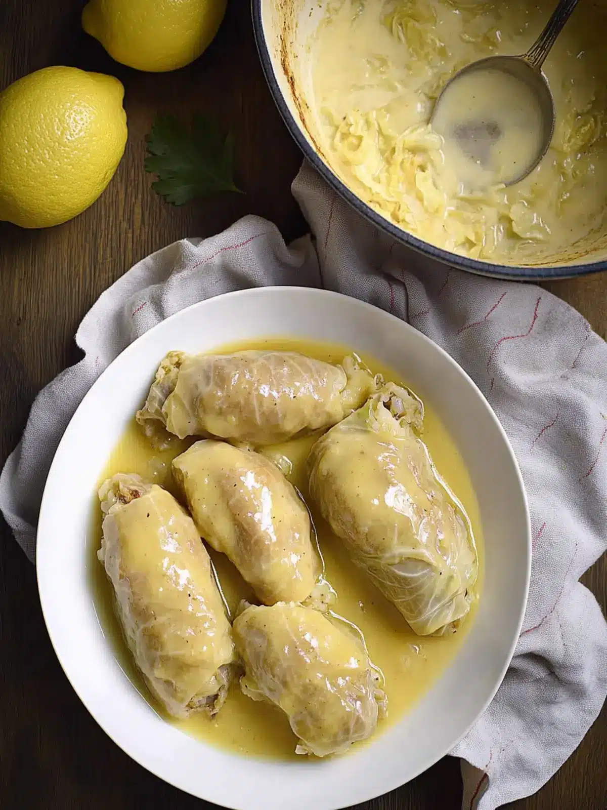 A Flavorful Stuffed Cabbage Rolls Recipe with Egg-Lemon Sauce 4 Stuffed Cabbage Rolls Recipe With Egg-Lemon Sauce