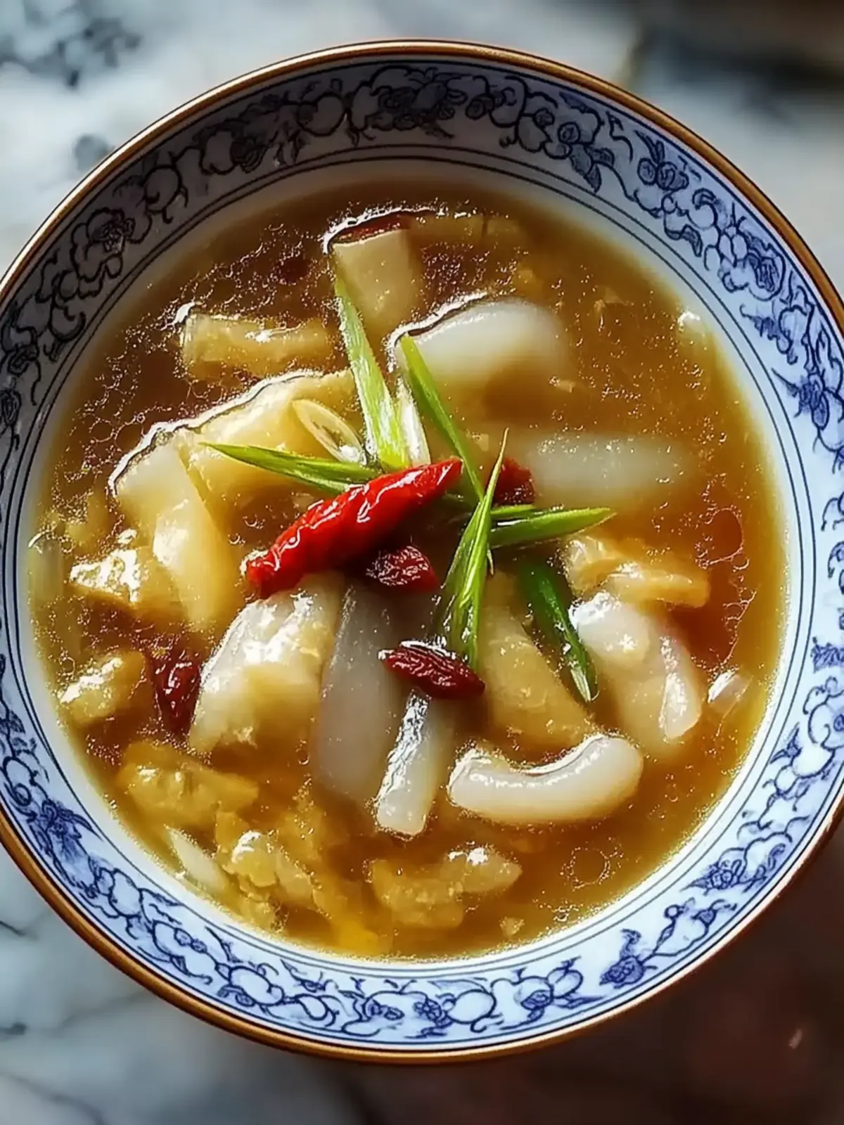 Nourishing Rich Fish Maw Soup with Bamboo Shoots and Goji Berries 4 Rich Fish Maw Soup with Bamboo Shoots and Goji
