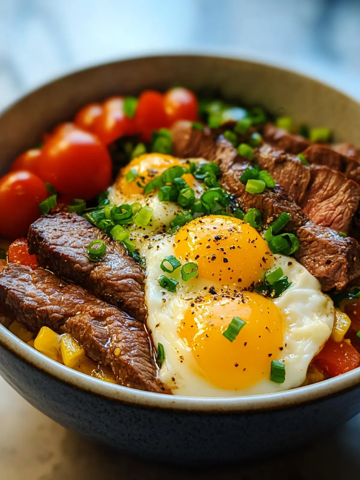 Ultimate Steak and Eggs Breakfast Bowl: Customizable Goodness 3 Steak and Eggs Breakfast Bowl