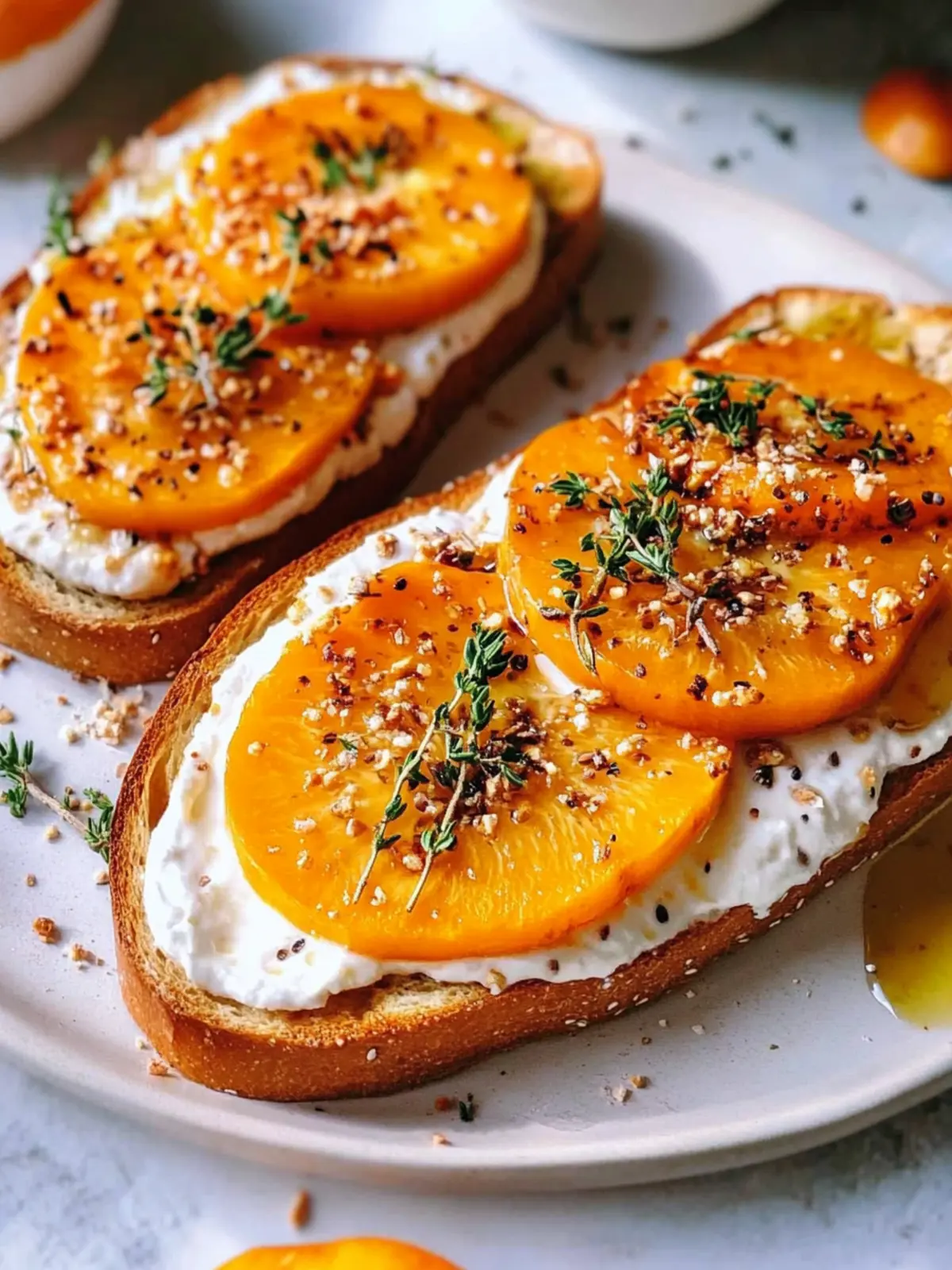 Crispy Persimmon Toast: A Fresh Twist on Breakfast Toast 2 Persimmon Toast