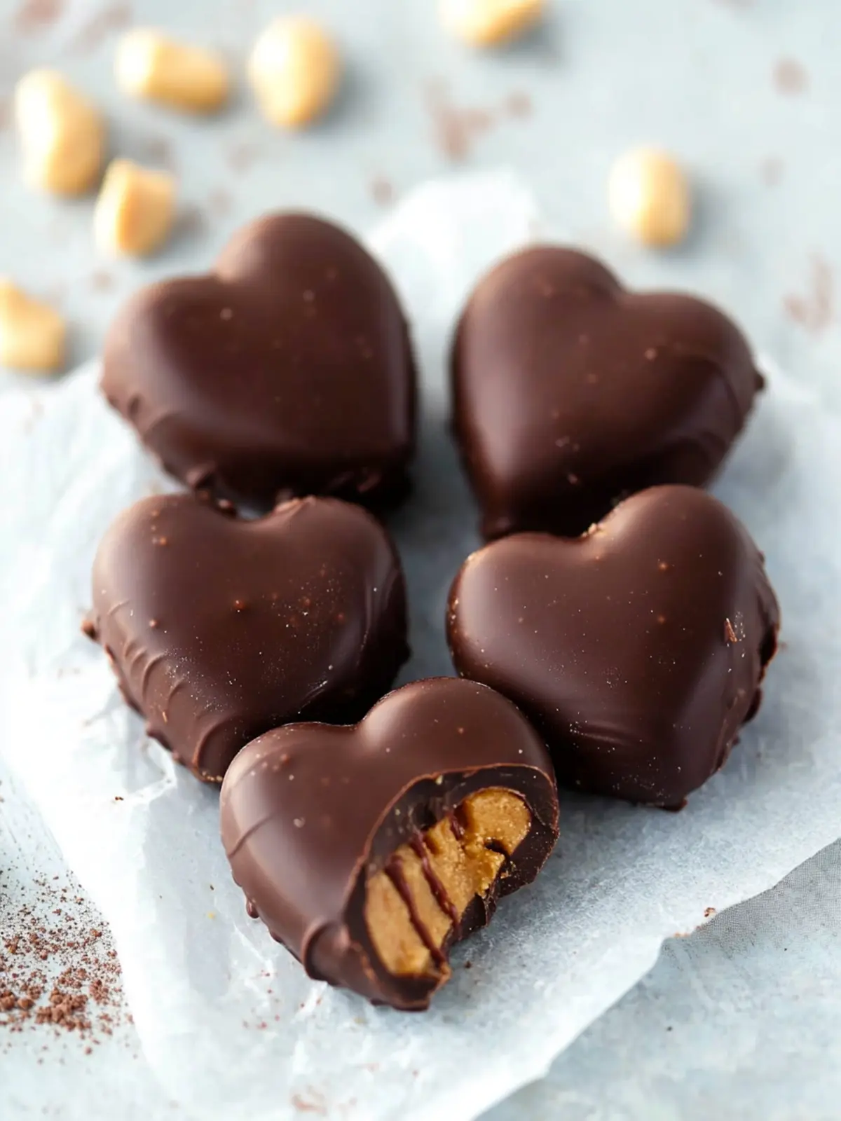 Melt-In-Your-Mouth Chocolate Peanut Butter Hearts to Love 4 Chocolate Peanut Butter Hearts