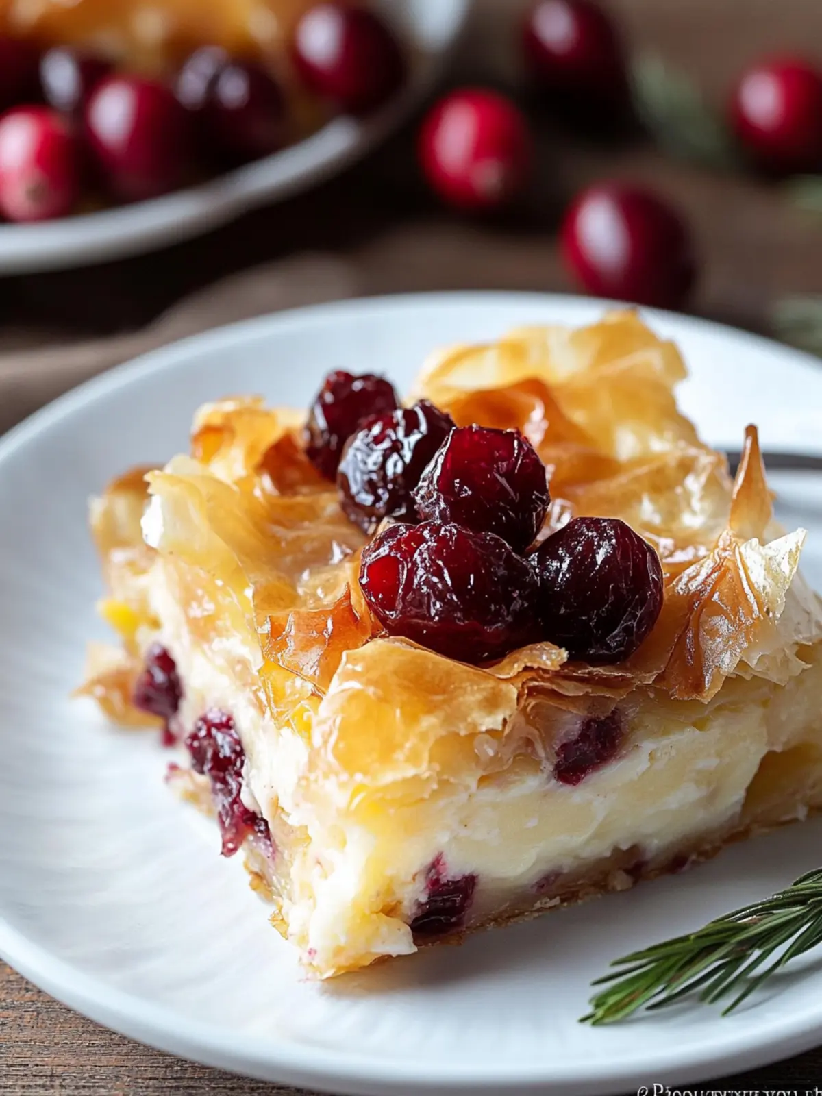 Cranberry Brie Phyllo Custard Cake for Cozy Gatherings 2 Cranberry Brie Phyllo Custard Cake