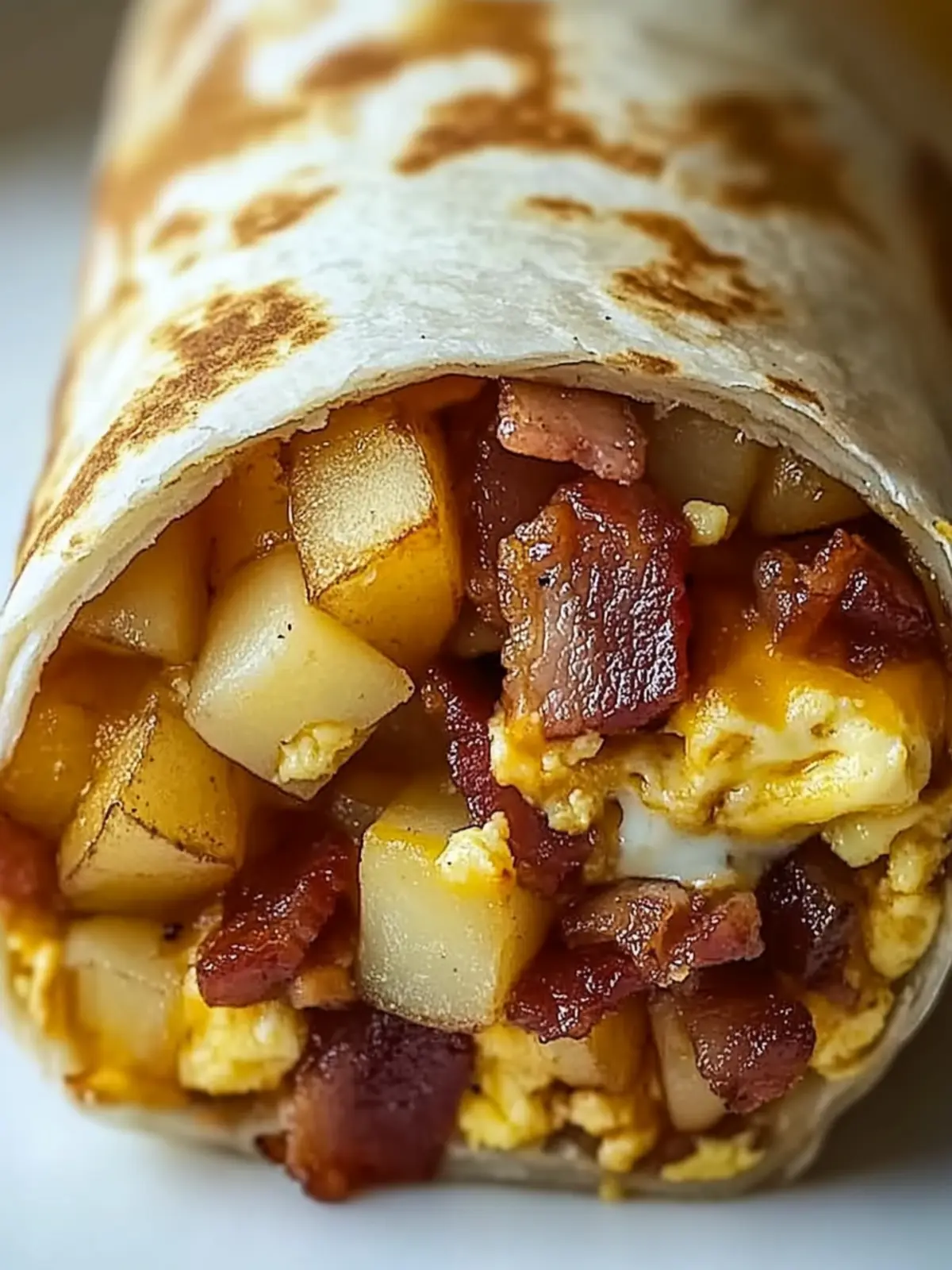 Crispy Bacon Egg and Cheese Burrito with Potatoes Delight 3 Crispy Bacon Egg and Cheese Burrito with Potatoes
