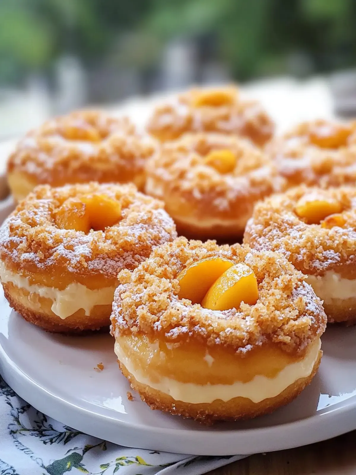 Classic Peach Cobbler Cheesecake Donuts to Delight Your Day 2 Classic Peach Cobbler Cheesecake Donuts
